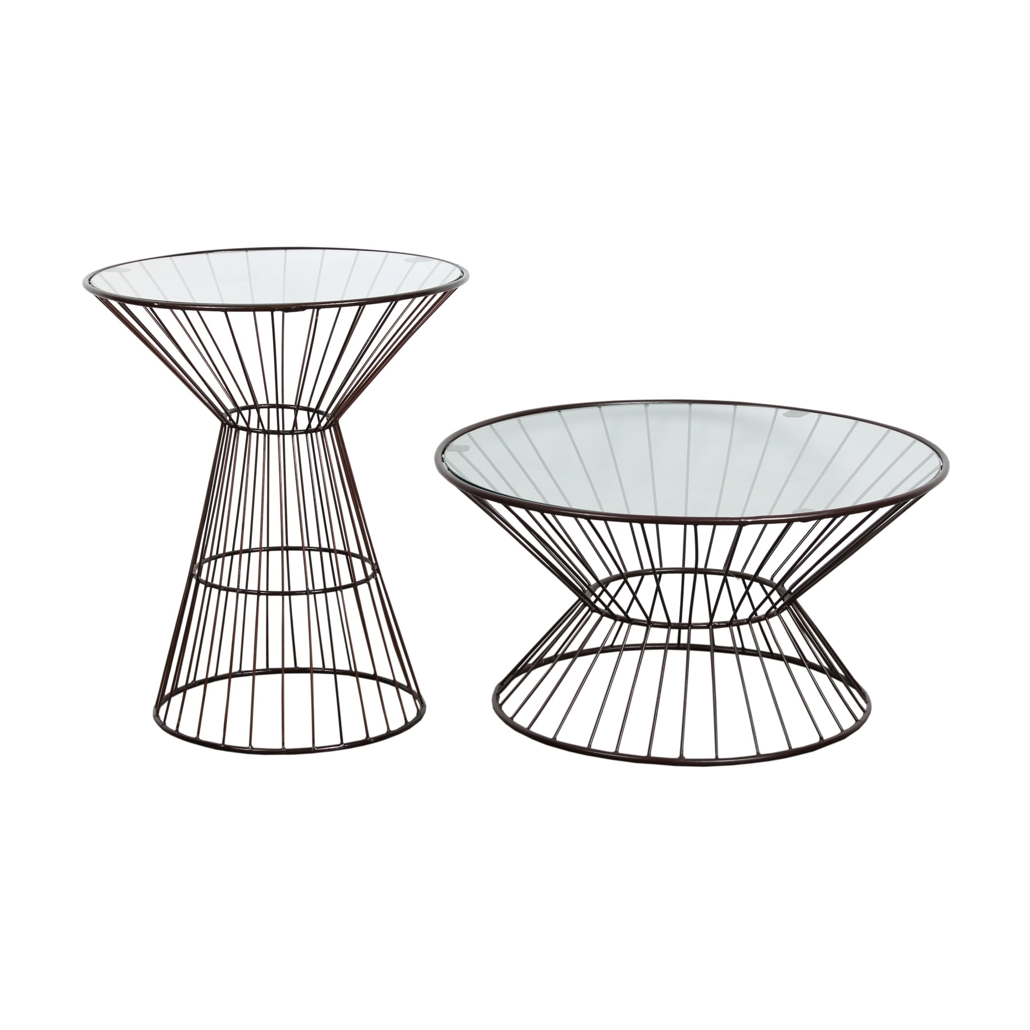 Bronze Wire Frame Tall Side Table With Gl Top On Bronze Wire Frame Tall Side Table With Gl Top On Free Shipping Today 8529475