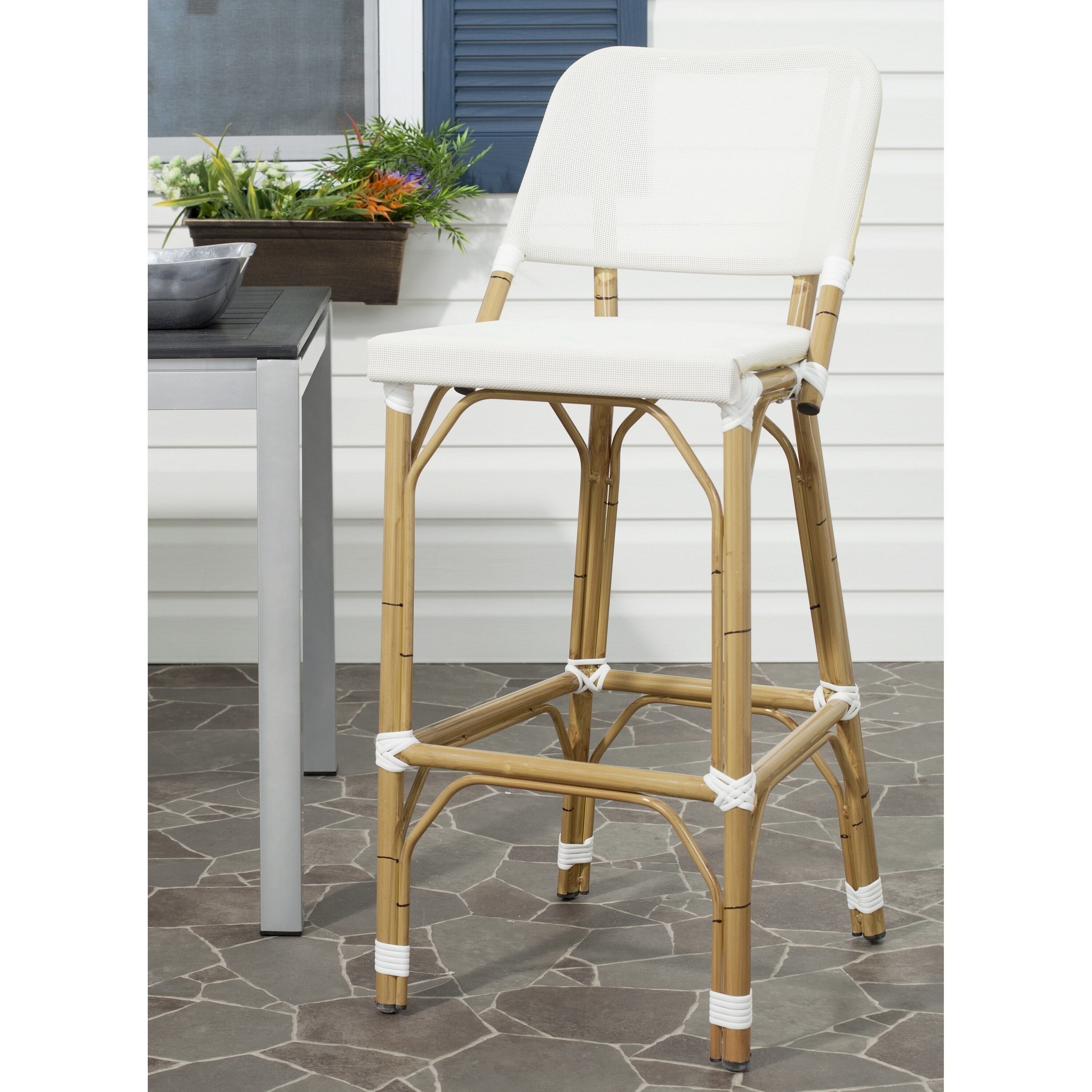 Safavieh Deltana White 30 Inch Bar Stool On Free Safavieh Deltana White 30 Inch Bar Stool