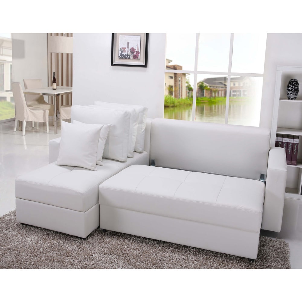 Gold Sparrow Aspen White Convertible Sectional Storage Sofa Bed Gold Sparrow Aspen White Convertible Sectional Storage Sofa Bed Set Free Shipping Today 8578250