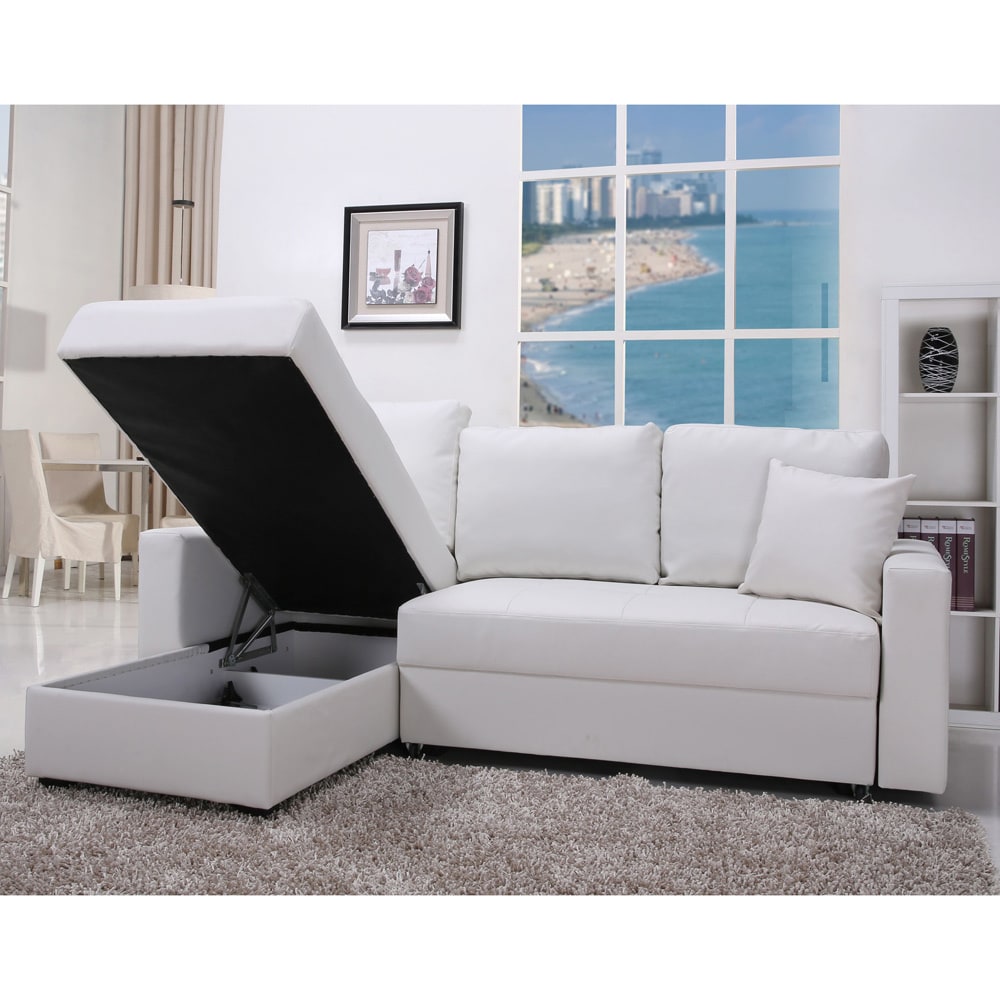 Gold Sparrow Aspen White Convertible Sectional Storage Sofa Bed Gold Sparrow Aspen White Convertible Sectional Storage Sofa Bed Set Free Shipping Today 8578250
