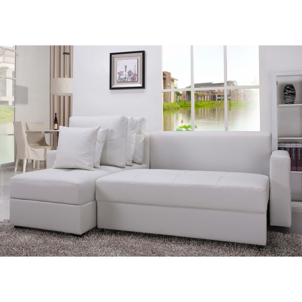 Gold Sparrow Aspen White Convertible Sectional Storage Sofa Bed Gold Sparrow Aspen White Convertible Sectional Storage Sofa Bed Set Free Shipping Today 8578250