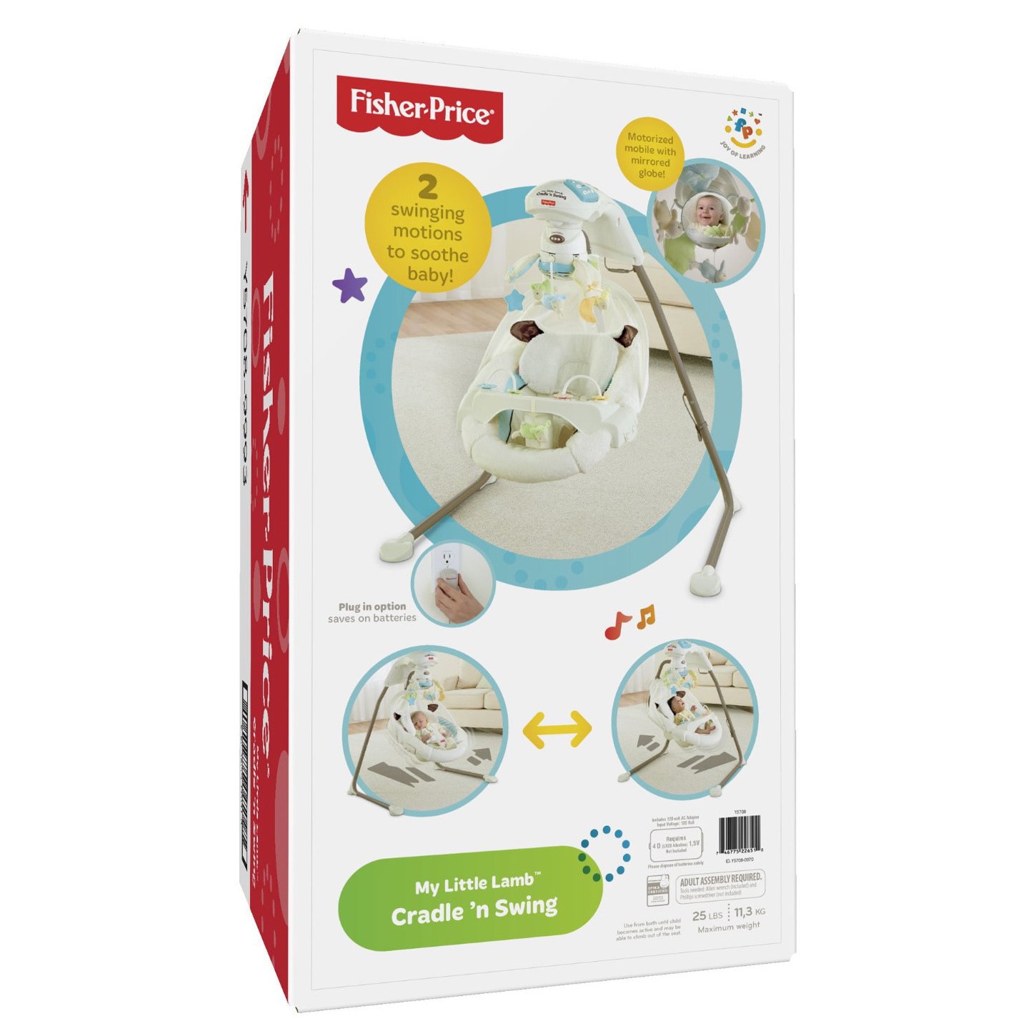 Fisher Price My Little Lamb Cradle N Swing With Plug In Option