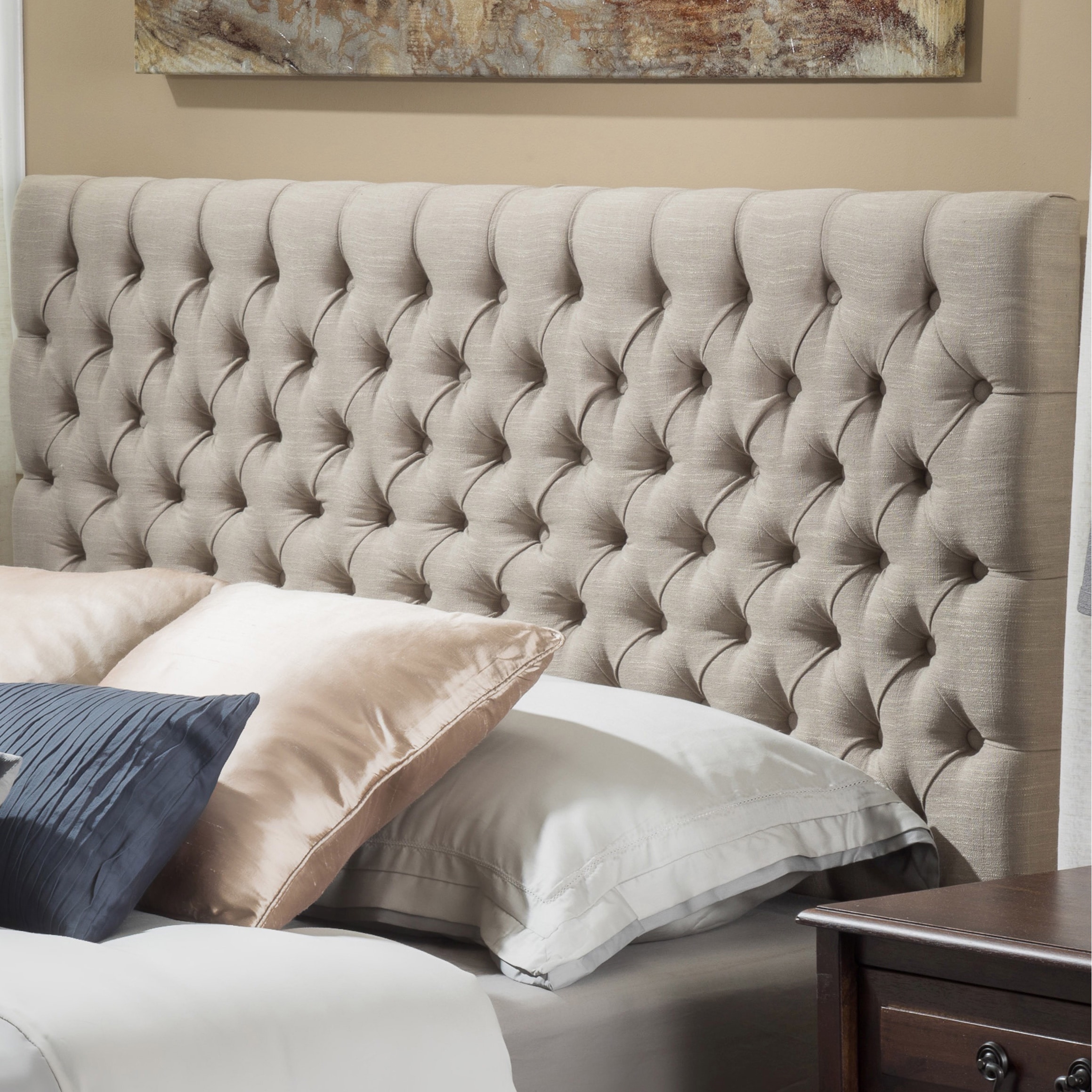 Jezebel Adjustable Full/ Queen Button Tufted Headboard by 