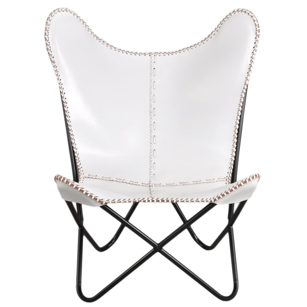 White Leather Erfly Chair Free Shipping Today White Leather Erfly Chair Free Shipping Today 8624538