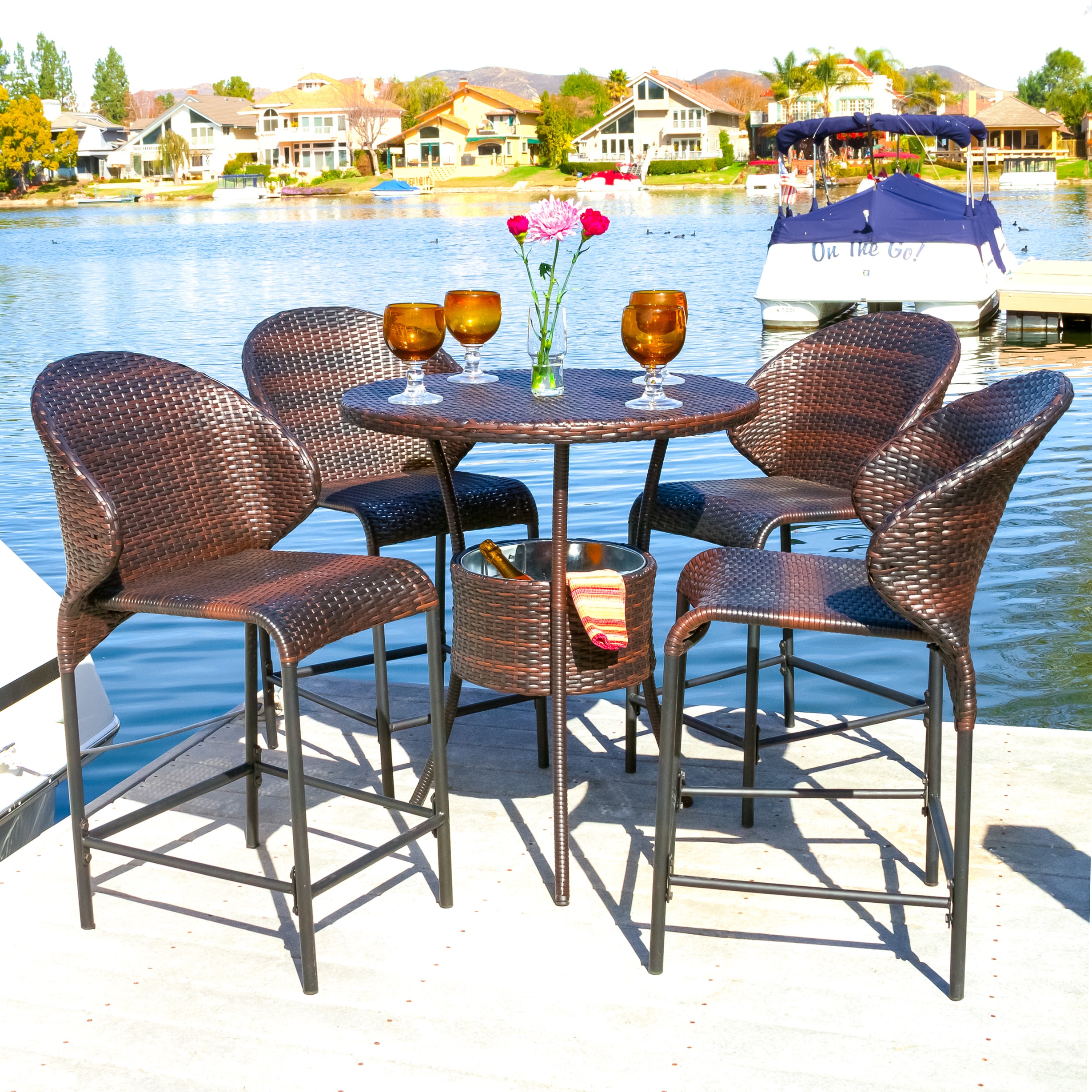 Multibrown Wicker Outdoor Bistro Bar Set With Ice Pail By Multibrown Wicker Outdoor Bistro Bar Set With Ice Pail By Christopher Knight Home On Free Shipping Today 8774807