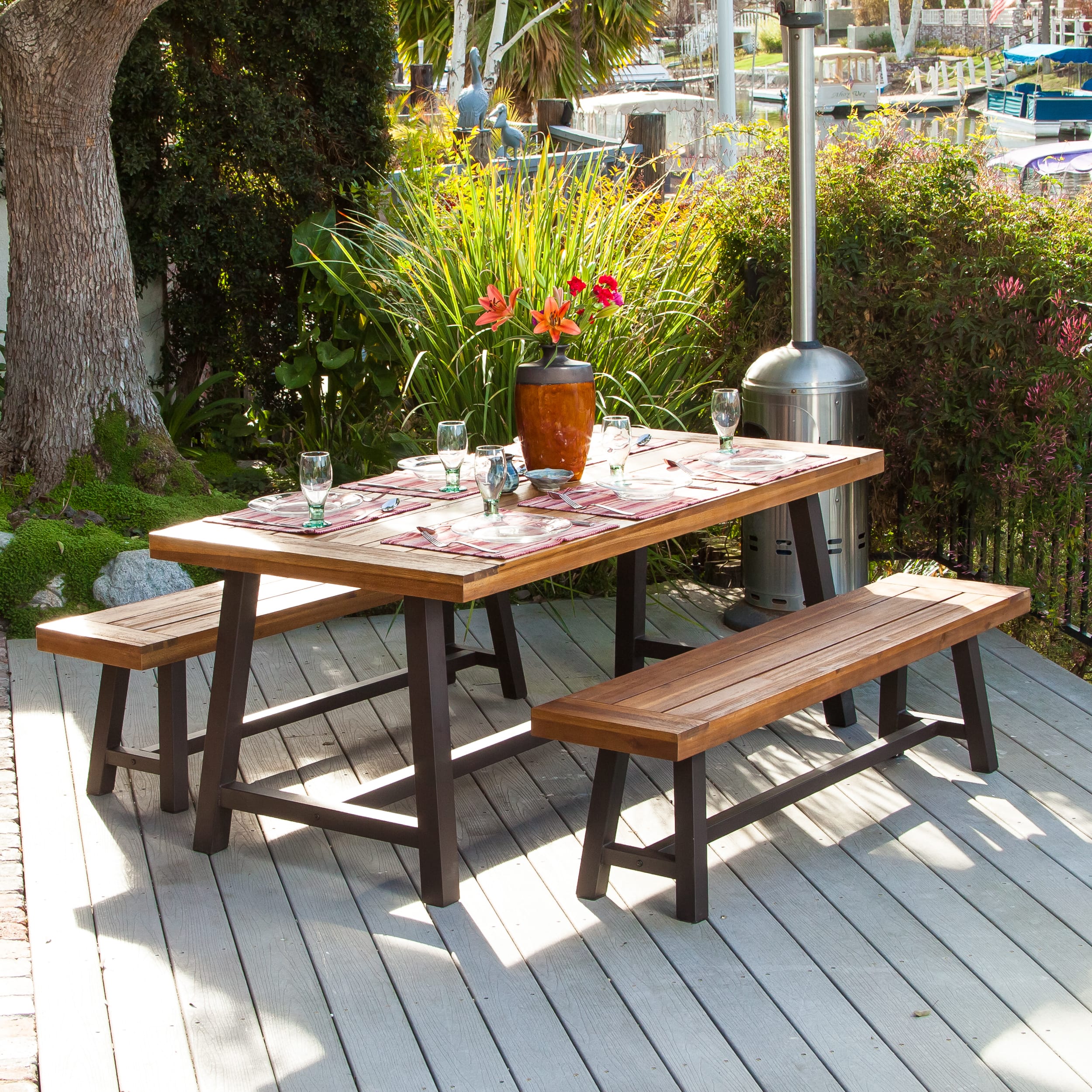 Carlisle Rustic Metal 3 Piece Outdoor Dining Set By Christopher Carlisle Rustic Metal 3 Piece Outdoor Dining Set By Christopher Knight Home On Free Shipping Today 8830156