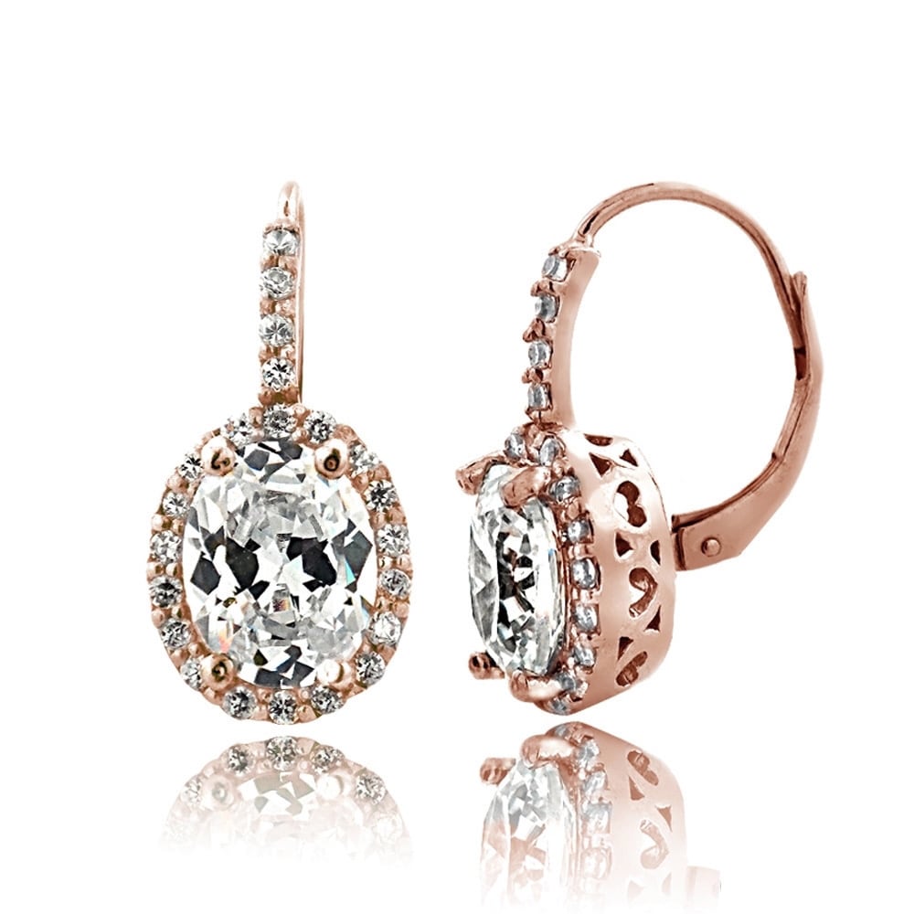 Icz Stonez 4ct Cubic Zirconia Oval Halo Leverback Earrings Free Icz Stonez 4ct Cubic Zirconia Oval Halo Leverback Earrings Free Shipping On Orders Over 45 16073358
