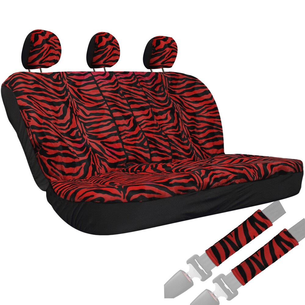 Oxgord Zebra/ Tiger Striped 60/40 Split Bench 8-piece Seat Cover Set ... Oxgord Zebra/ Tiger Striped 60/40 Split Bench 8-piece Seat Cover Set ...