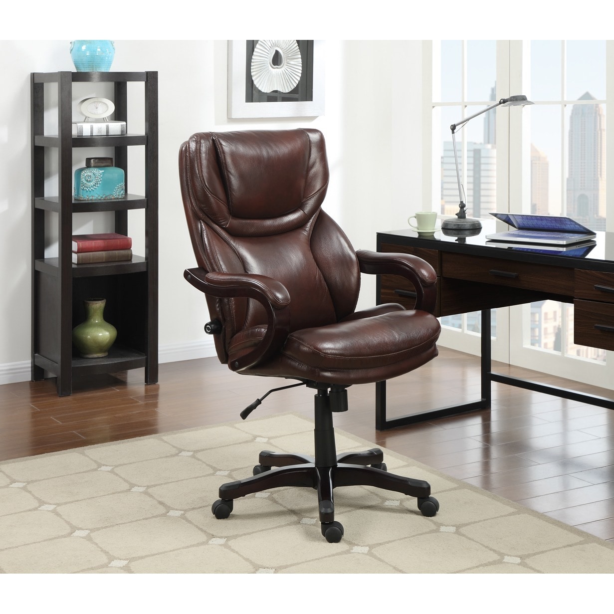 Serta Executive Brown Bonded Leather And Tall Office Chair Serta Executive Brown Bonded Leather And Tall Office Chair Free Shipping Today 8861913