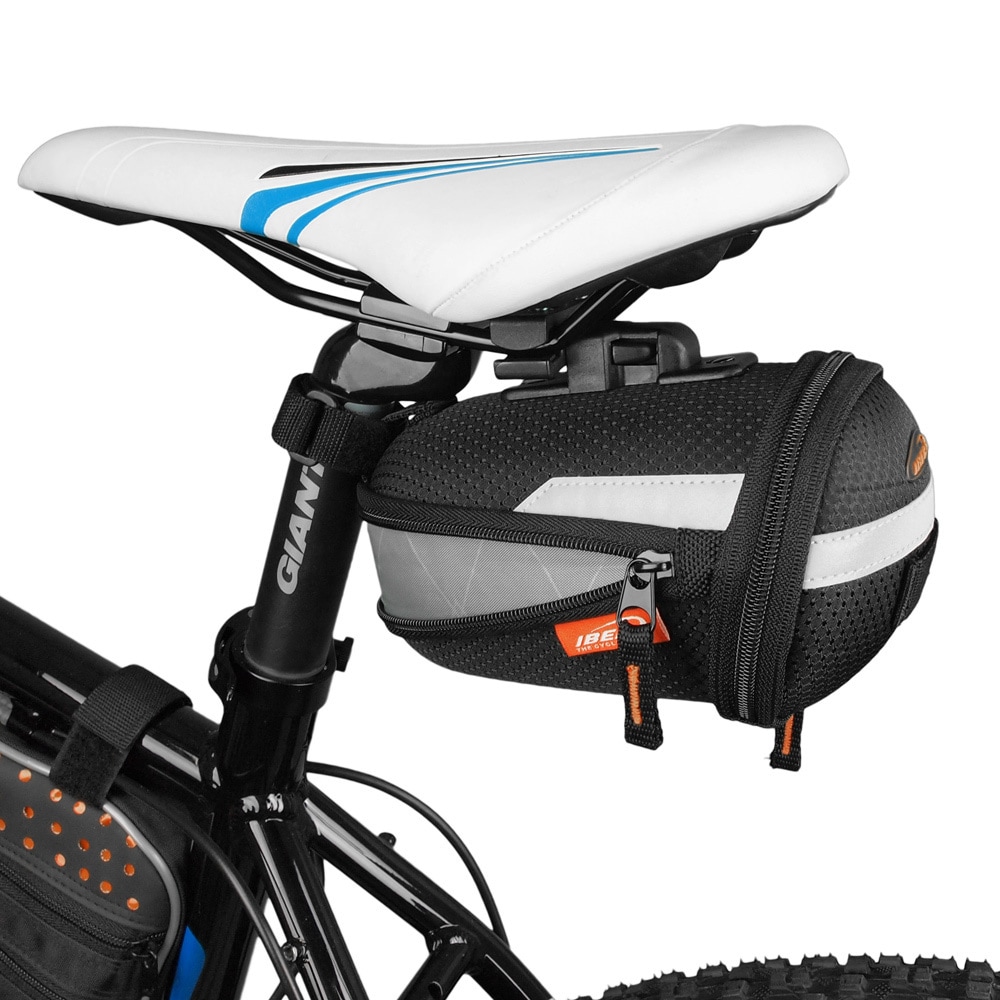 Ibera Bike Clip-On Expandable Saddle Seat Bag Reflective NEW IB-SB7
