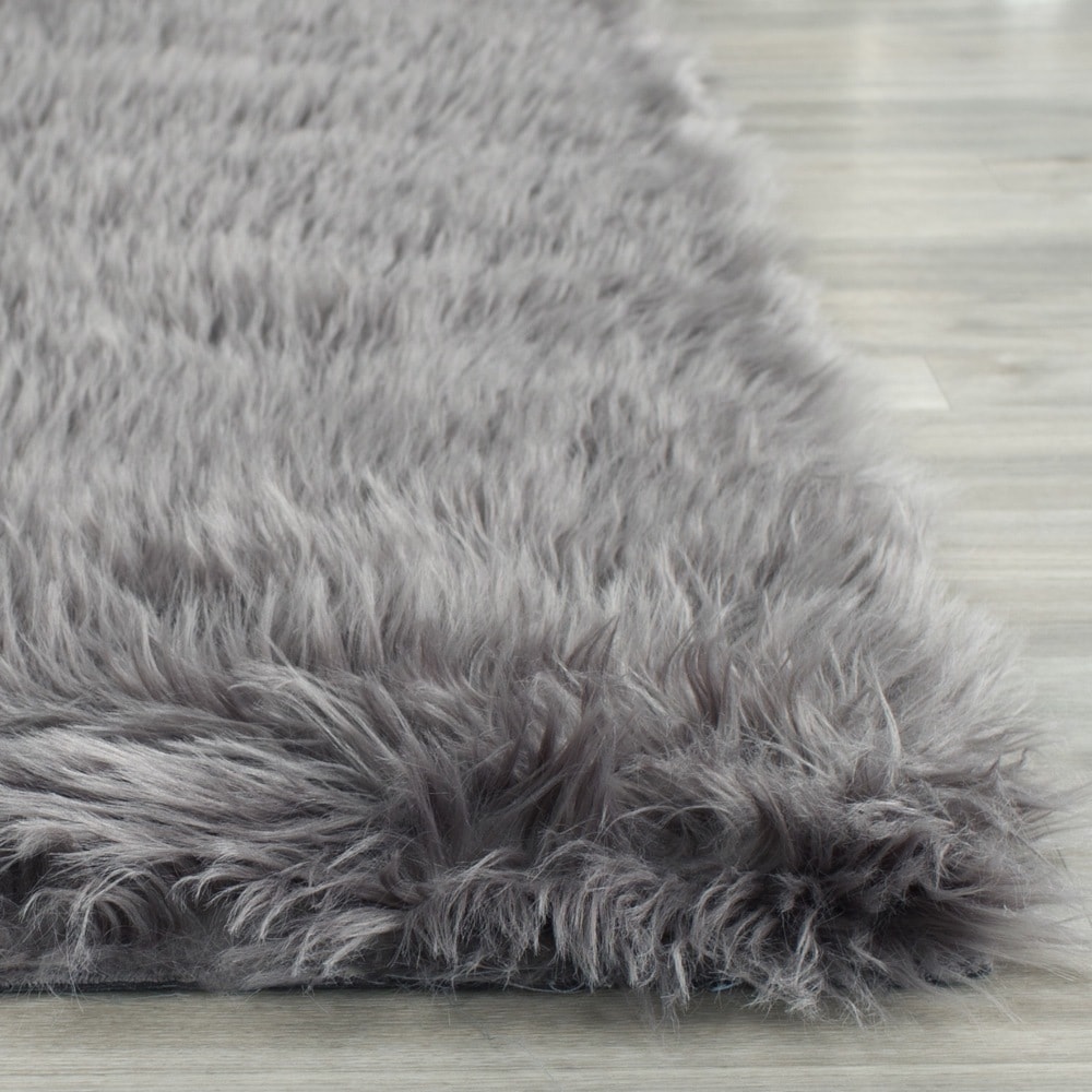 Shop Safavieh Handmade Faux Sheepskin Grey Japanese Acrylic Rug 8