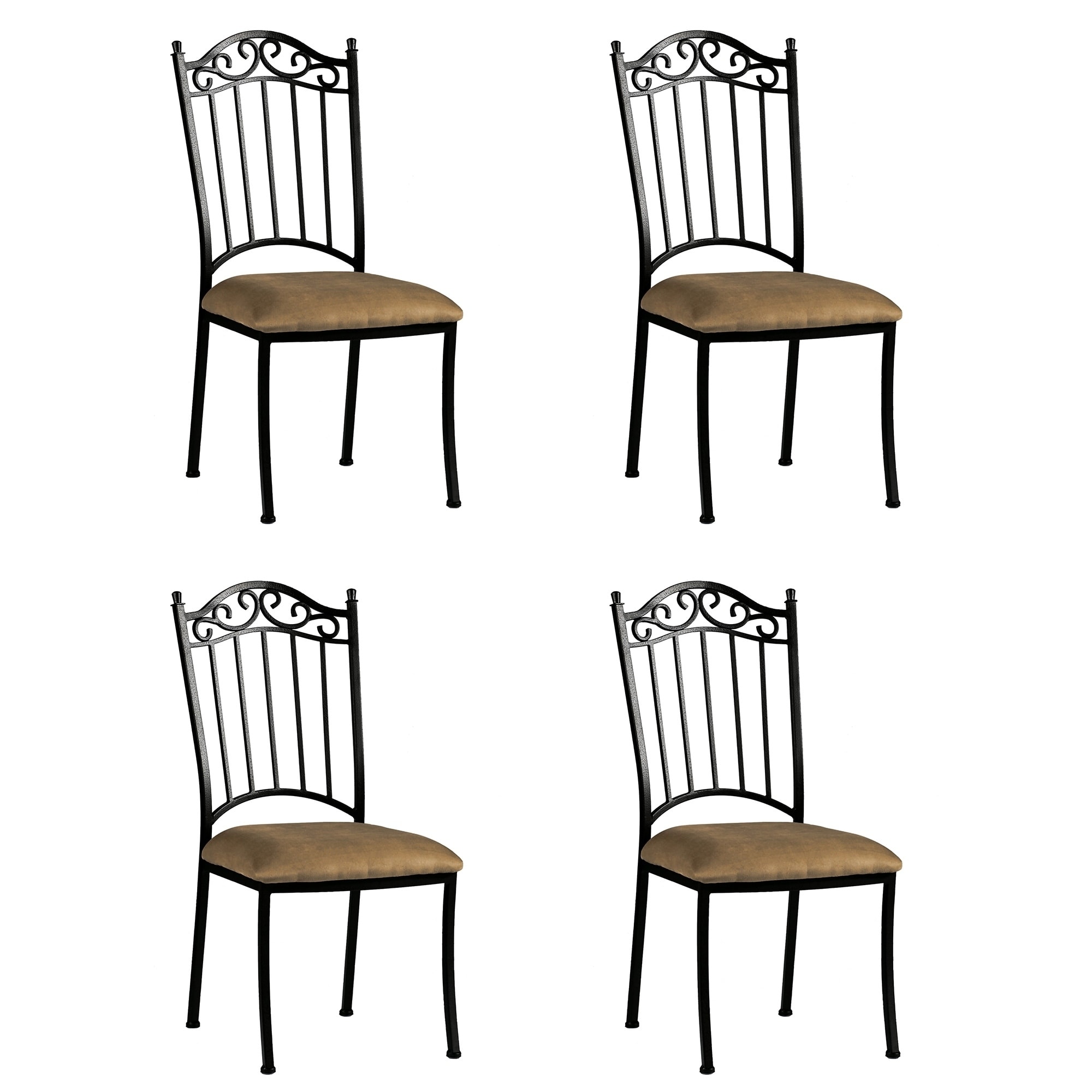 Somette Antique Taupe Suede Wrought Iron Dining Chair Set Of 4 Somette Antique Taupe Suede Wrought Iron Dining Chair Set Of 4 N A Free Shipping Today 8912737