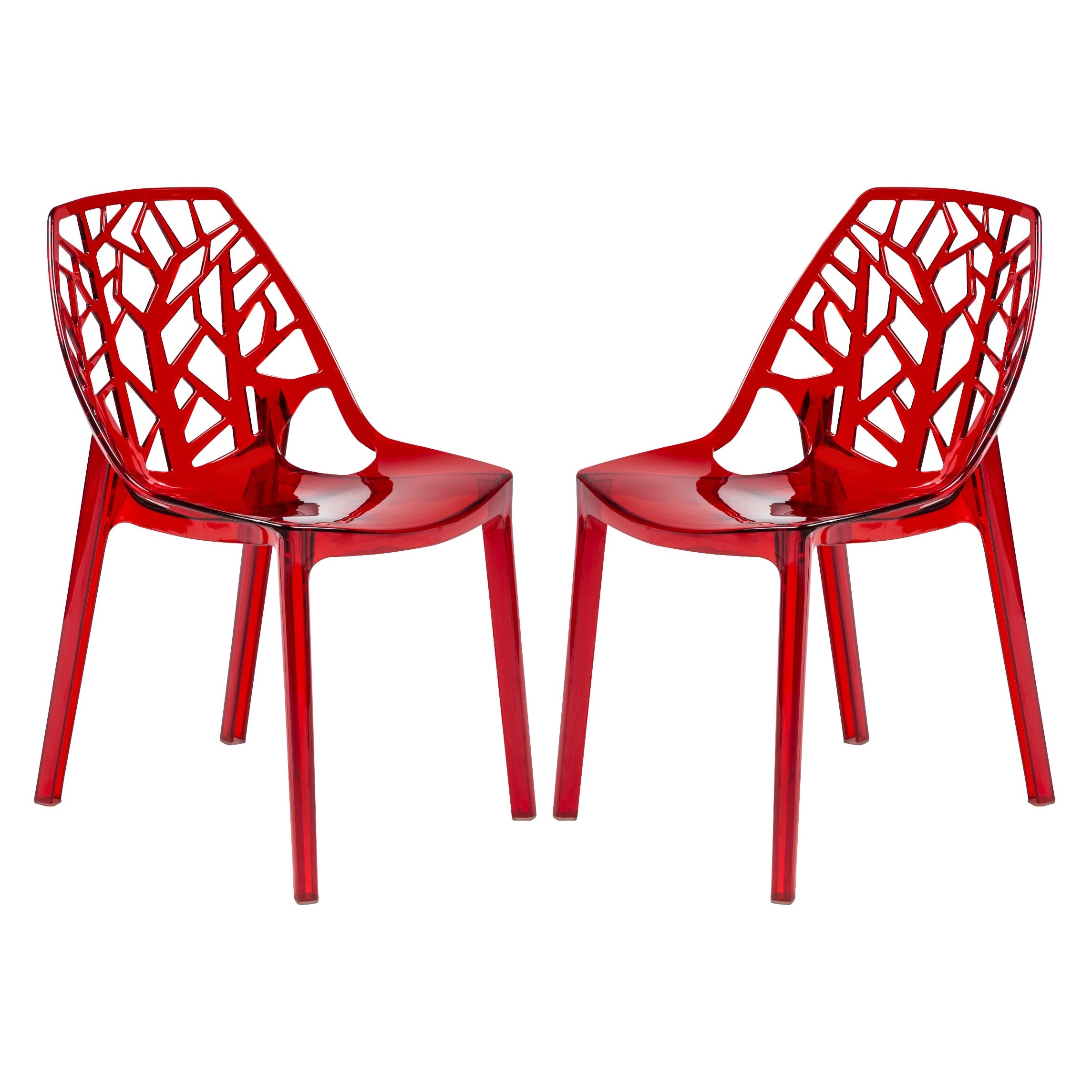 Leisuremod Modern Flora Red Cut Out Plastic Dining Chair Set Leisuremod Modern Flora Red Cut Out Plastic Dining Chair Set Of 2 Free Shipping Today 8930617