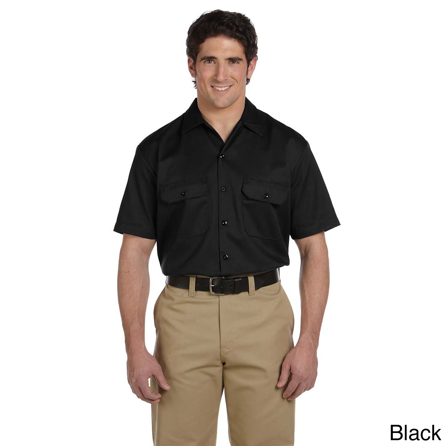1574  Dickies Short Sleeve Work Uniform Button Up Casual Shirt-Mens