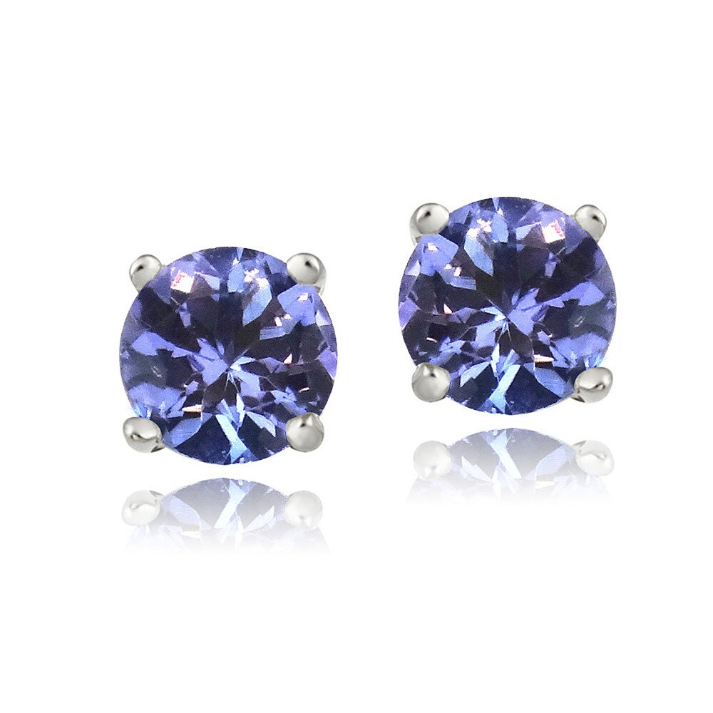 Glitzy Rocks Sterling Silver 1ct Tanzanite Round 5mm Stud Earrings Glitzy Rocks Sterling Silver 1ct Tanzanite Round 5mm Stud Earrings Free Shipping On Orders Over 45 16155383