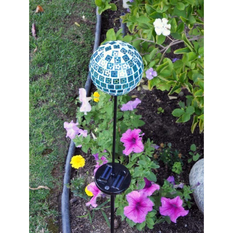 Tricod Solar Ed Blue Mosaic Color Changing Light Set Of 2 Tricod Solar Ed Blue Mosaic Color Changing Light Set Of 2 Free Shipping On Orders Over 45 8968965