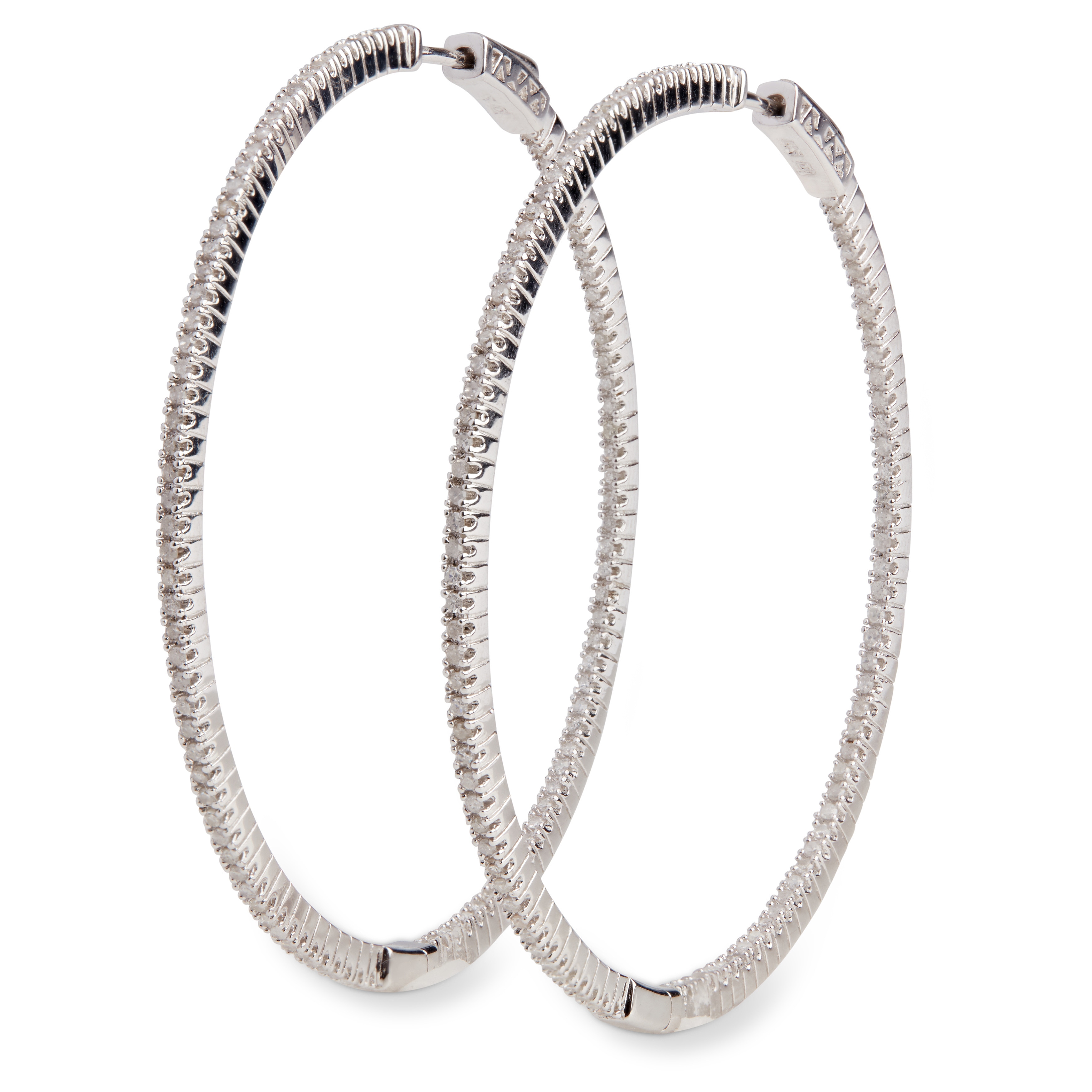 Miadora Sterling Silver 1ct Tdw Diamond Thin Hoop Earrings On Miadora Sterling Silver 1ct Tdw Diamond Thin Hoop Earrings On Free Shipping Today 8979088