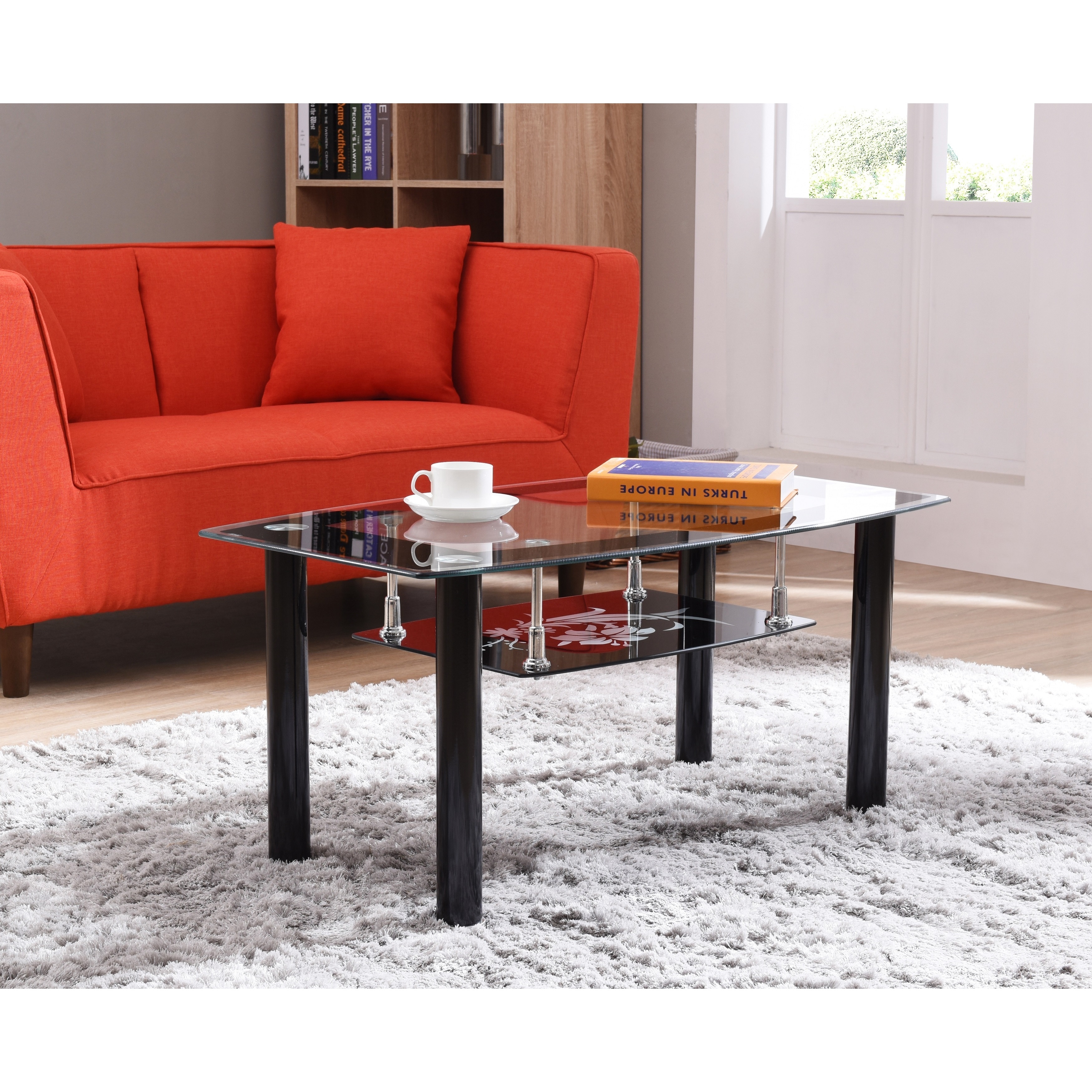 Gl Top Black Coffee Table With Lower Shelf Free Shipping Gl Top Black Coffee Table With Lower Shelf Free Shipping Today 9051923