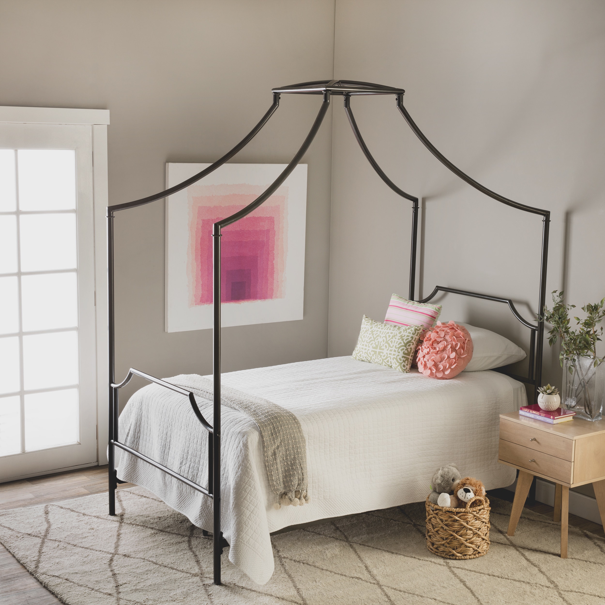 The Curated Nomad Bailey Twin Size Metal Canopy Bed Free The Curated Nomad Bailey Twin Size Metal Canopy Bed Free Shipping Today 9086920