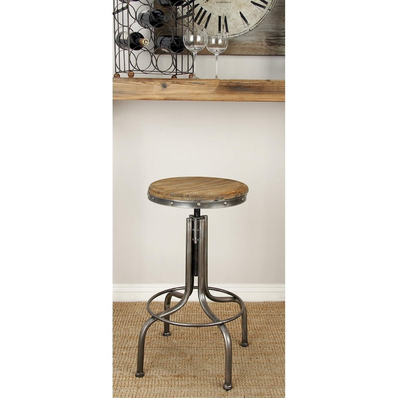28 Inch Wood And Iron Bar Stool By Studio 350 Free 28 Inch Wood And Iron Bar Stool By Studio 350 Free Shipping Today 9118549