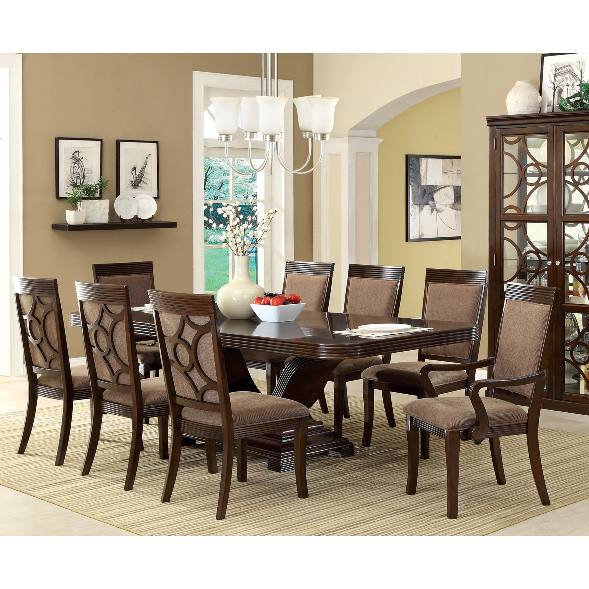 Furniture Of America Woodburly 9 Piece Dining Set With Leaf Free