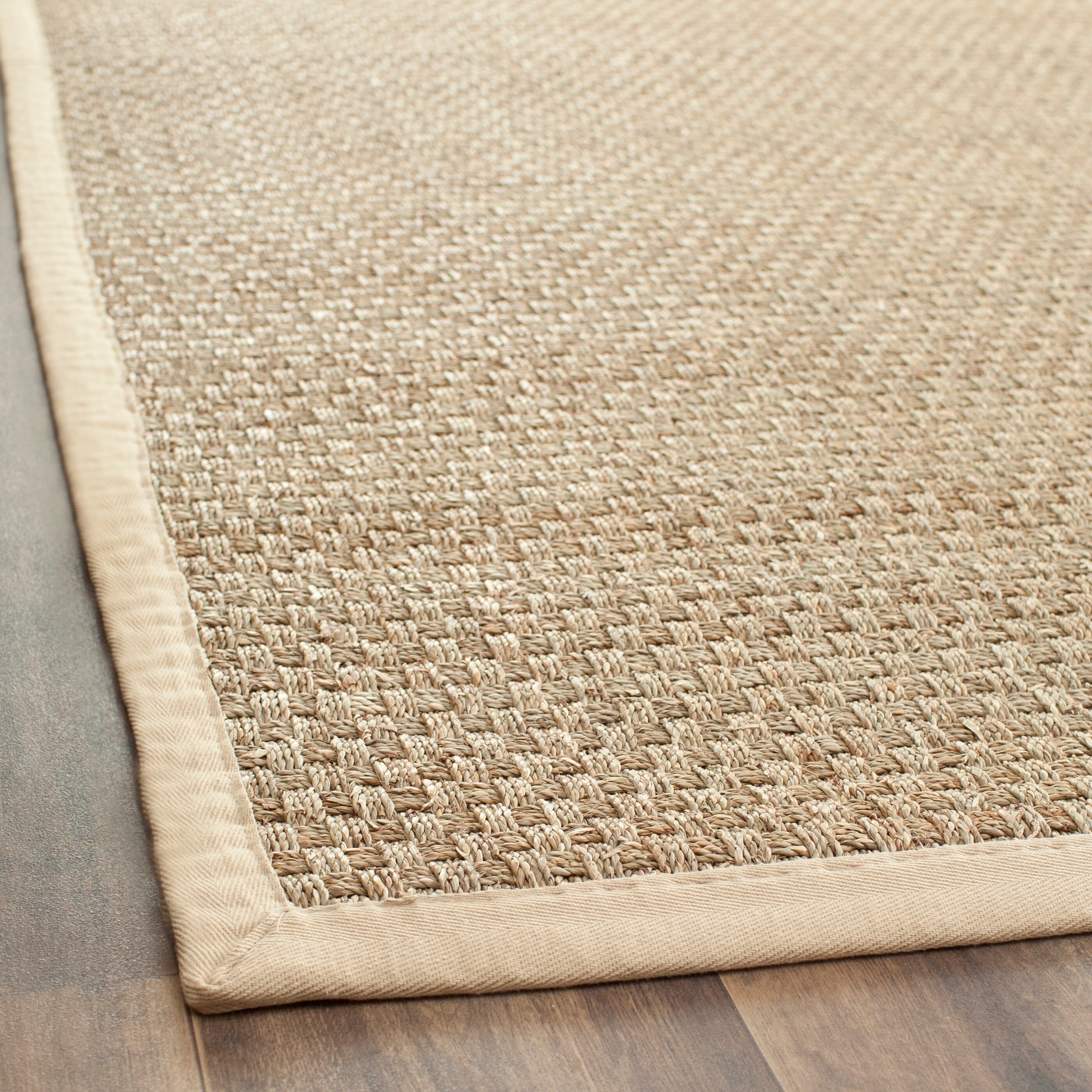 Shop Safavieh Casual Natural Fiber Natural And Beige Border Seagrass