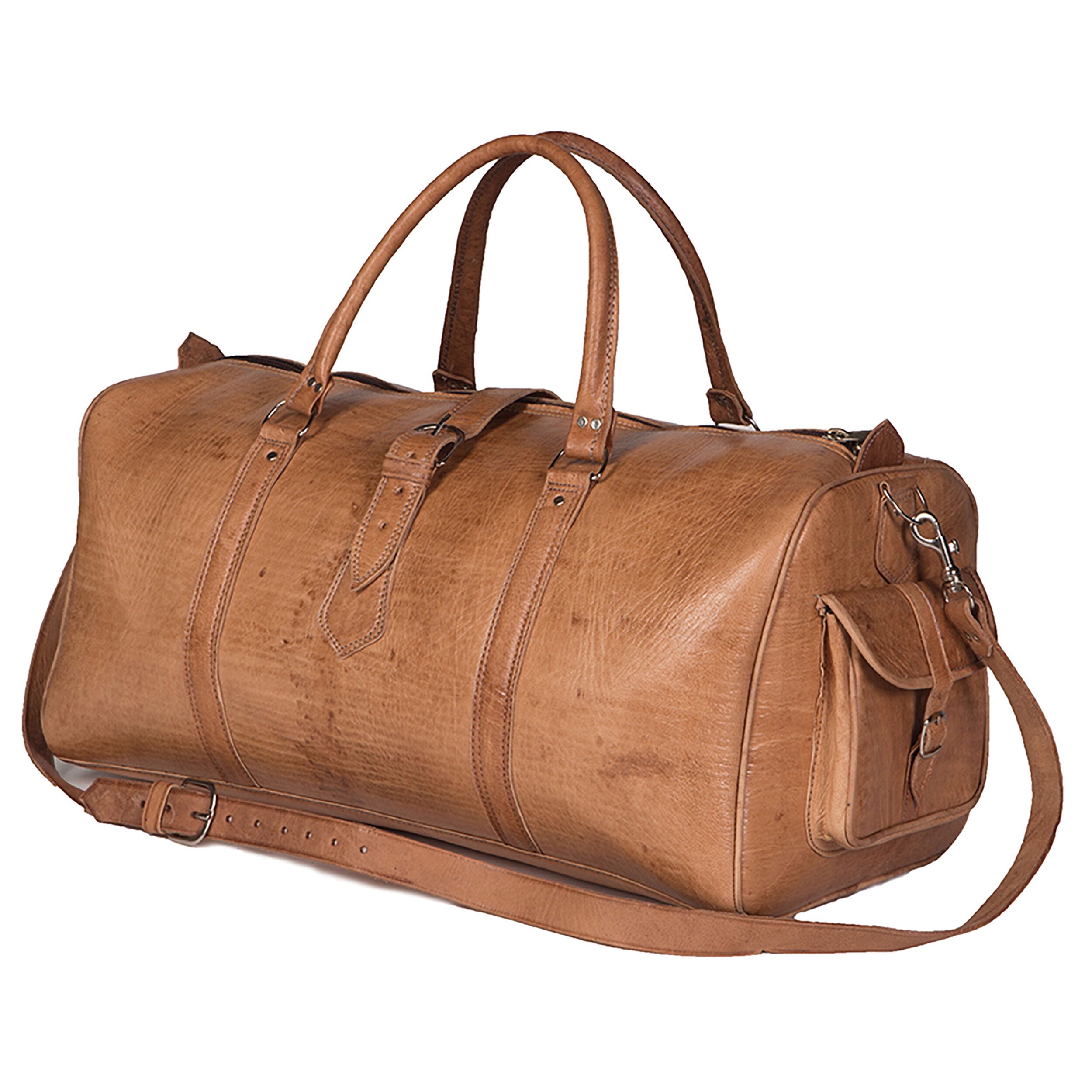 Handmade Large Tan Moroccan Leather Duffel Bag Morocco Ping The Best Deals On Bags