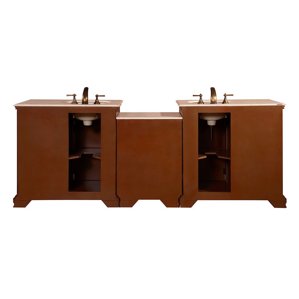 Silkroad Exclusive 92 Inch Creamy Marble Counter Top Bathroom Silkroad Exclusive 92 Inch Creamy Marble Counter Top Bathroom Double Sink Vanity Free Shipping Today 9168093