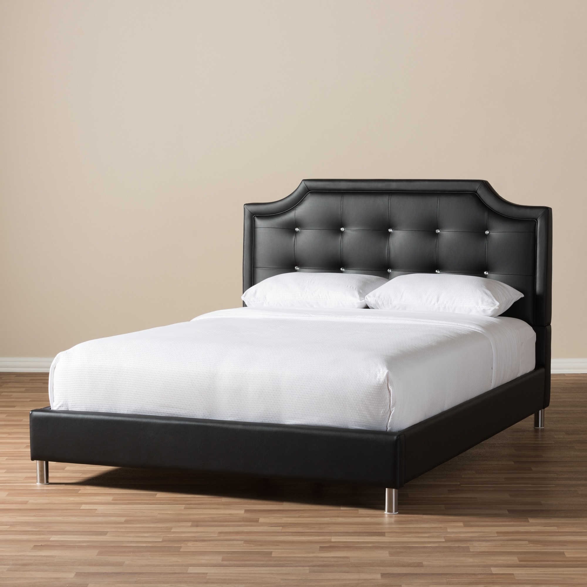 Baxton Studio Carlotta Modern Black Faux Leather Platform Bed Baxton Studio Carlotta Modern Black Faux Leather Platform Bed With Upholstered Headboard On Free Shipping Today 20543475