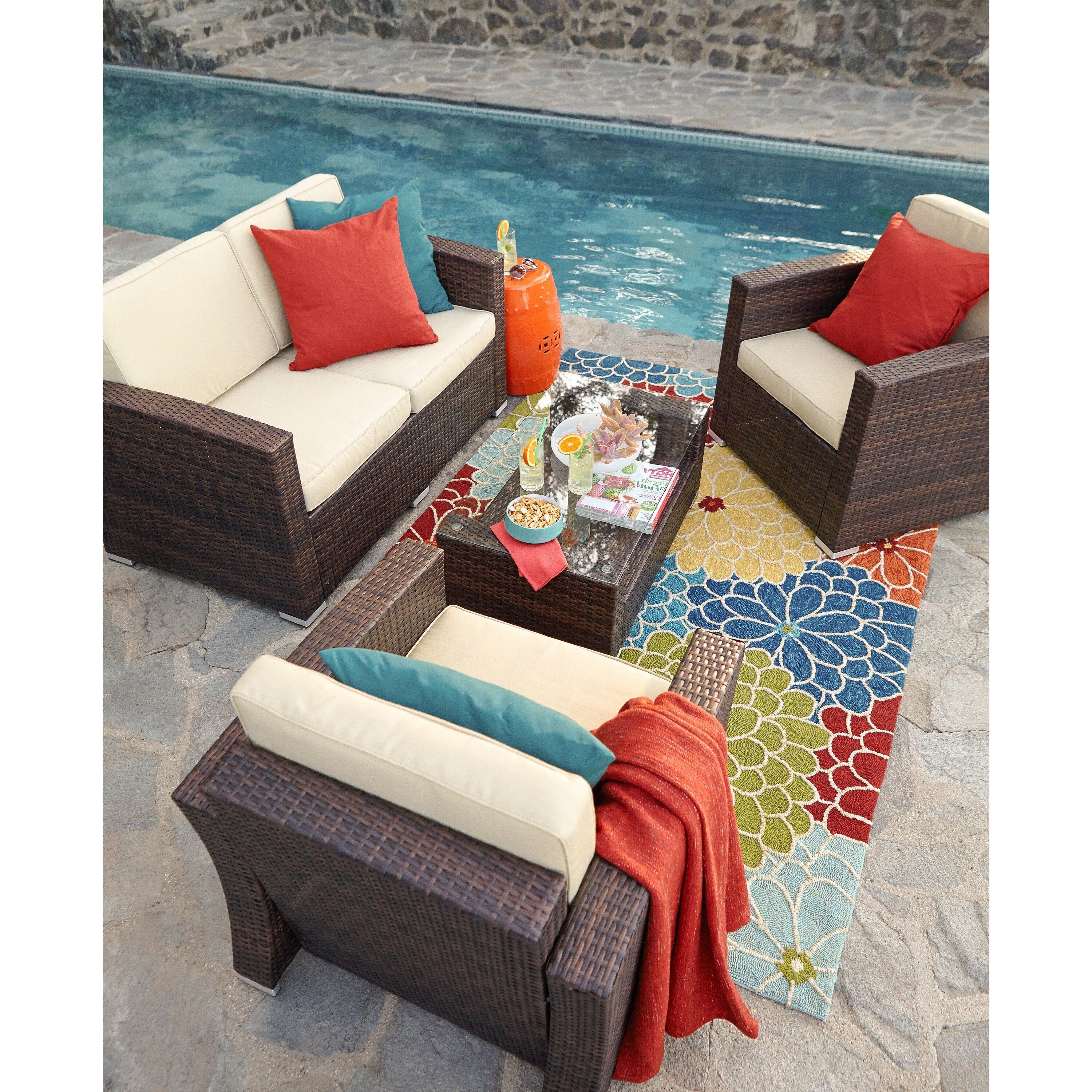 The Hom Bahia 4 Piece Outdoor Wicker Conversation Set Free The Hom Bahia 4 Piece Outdoor Wicker Conversation Set Free Shipping Today 16377860