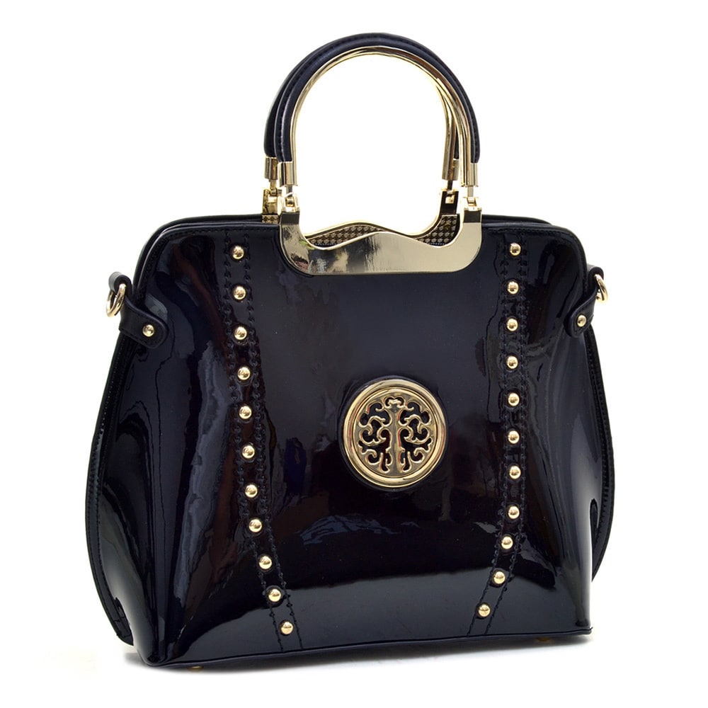 Dasein Patent Studded Flat Bottom Bag Free Shipping Today Dasein Patent Studded Flat Bottom Bag Free Shipping Today 9245502