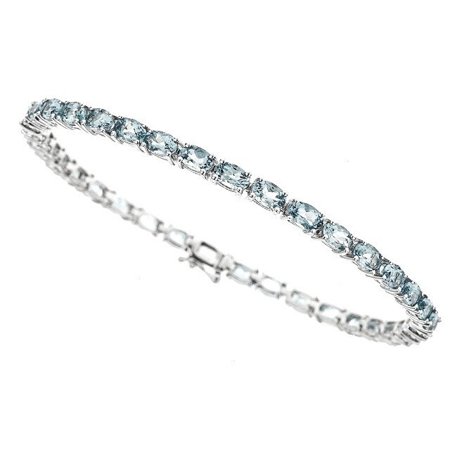 D Yach Sterling Silver Brazilian Aquamarine Bracelet On D Yach Sterling Silver Brazilian Aquamarine Bracelet