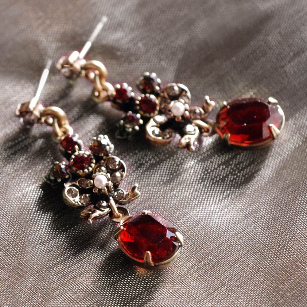 Sweet Romance Victorian Garnet Vintage Ruby Earrings On Sweet Romance Victorian Garnet Vintage Ruby Earrings On Free Shipping Orders Over 45 9290698