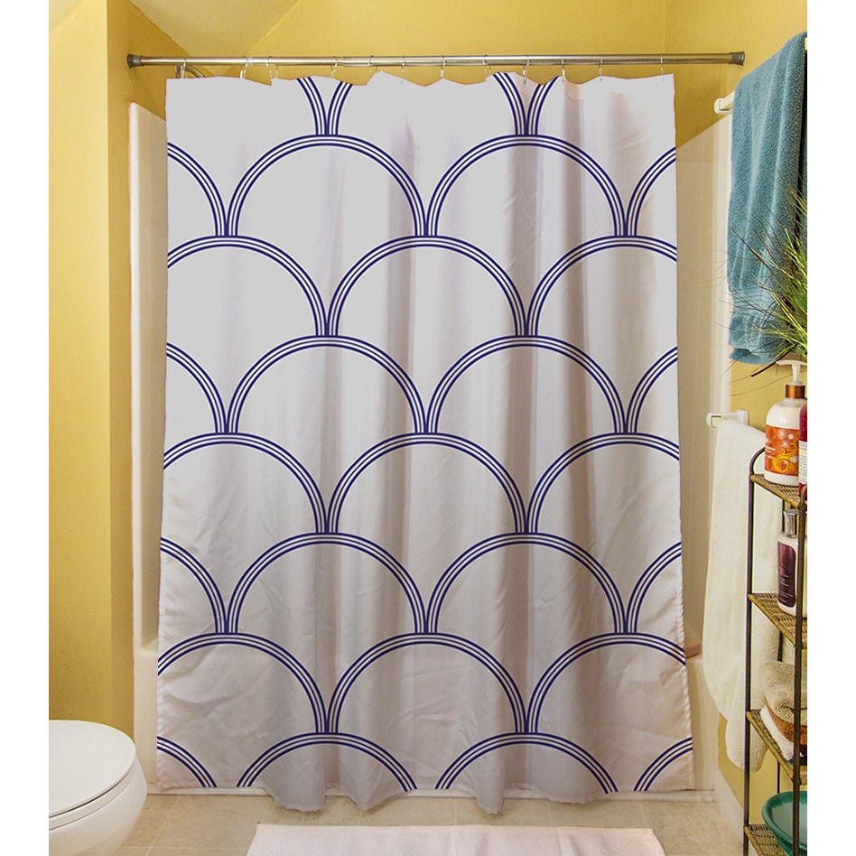 Art Deco Circles Grey Navy Shower Curtain Free Shipping Today Art Deco Circles Grey Navy Shower Curtain Free Shipping Today 16453823