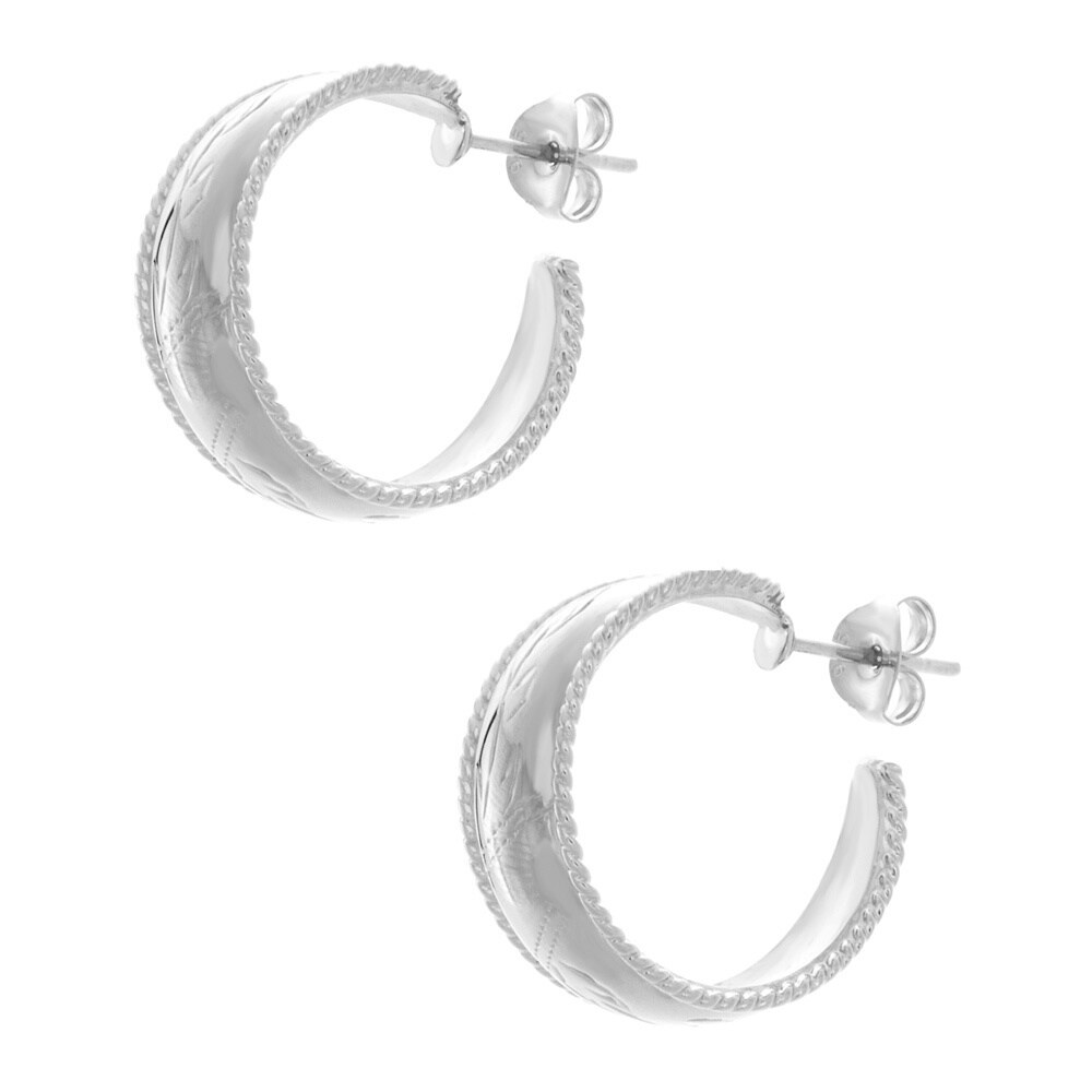Sterling Essentials Silver Engraved Wedding Band Sterling Essentials Silver Engraved Wedding Band Earrings On Free Shipping Orders Over 45 9310456