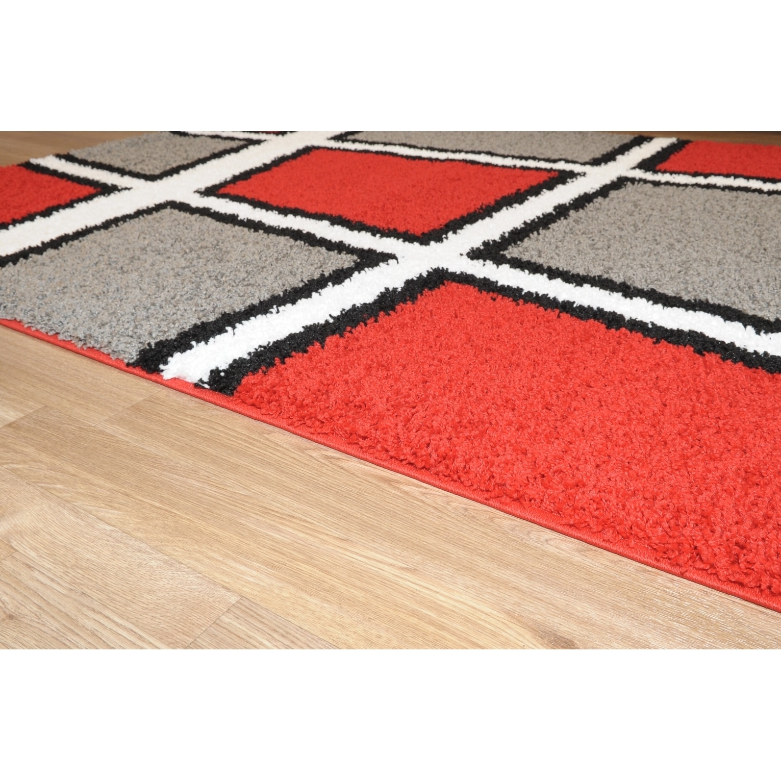 Maxy Home Geometric Tile Design Red Black White Grey Area Rug Maxy Home Geometric Tile Design Red Black White Grey Area Rug 5 X 7 Free Shipping Today 16476539