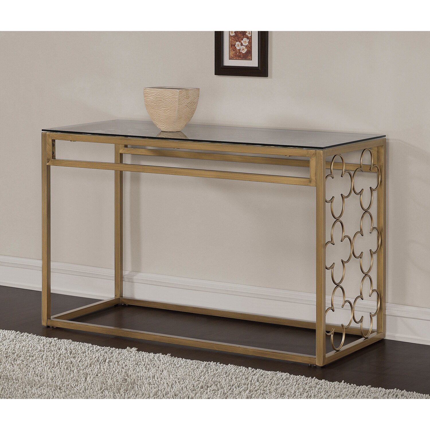 The Curated Nomad Quatrefoil Goldtone Metal And Gl Sofa The Curated Nomad Quatrefoil Goldtone Metal And Gl Sofa Table Free Shipping Today 20254057