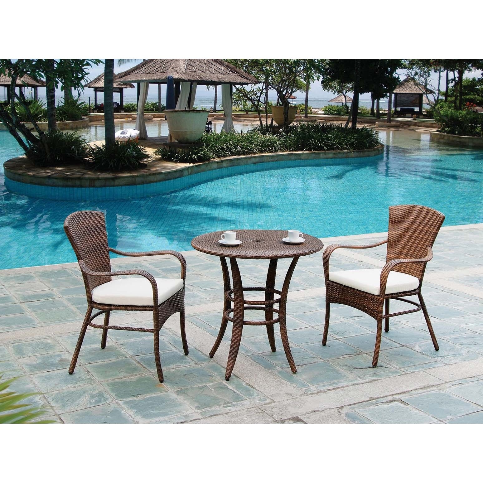 Panama Jack Key Biscayne 3 Piece Bistro Set With Cushions On Panama Jack Key Biscayne 3 Piece Bistro Set With Cushions