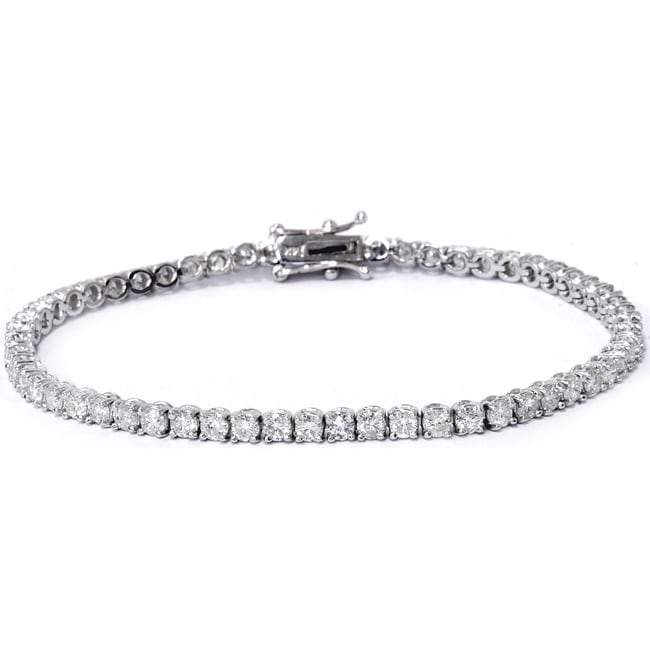 14k White Gold 4ct Tdw Diamond Tennis Bracelet On Free 14k White Gold 4ct Tdw Diamond Tennis Bracelet On Free Shipping Today 9332738