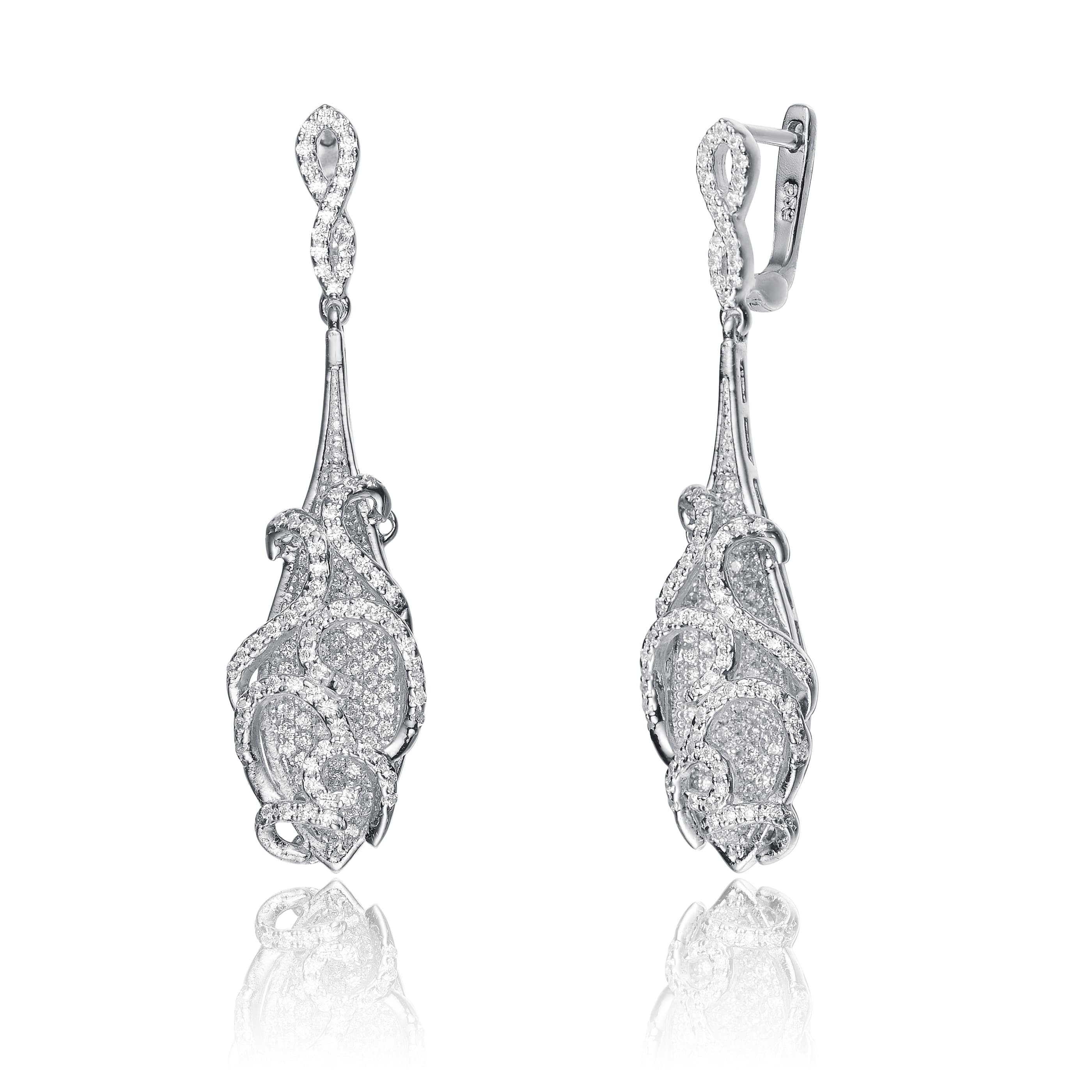 Collette Z Sterling Silver Cubic Zirconia Long Elegant Earrings Collette Z Sterling Silver Cubic Zirconia Long Elegant Earrings On Free Shipping Today 9352105