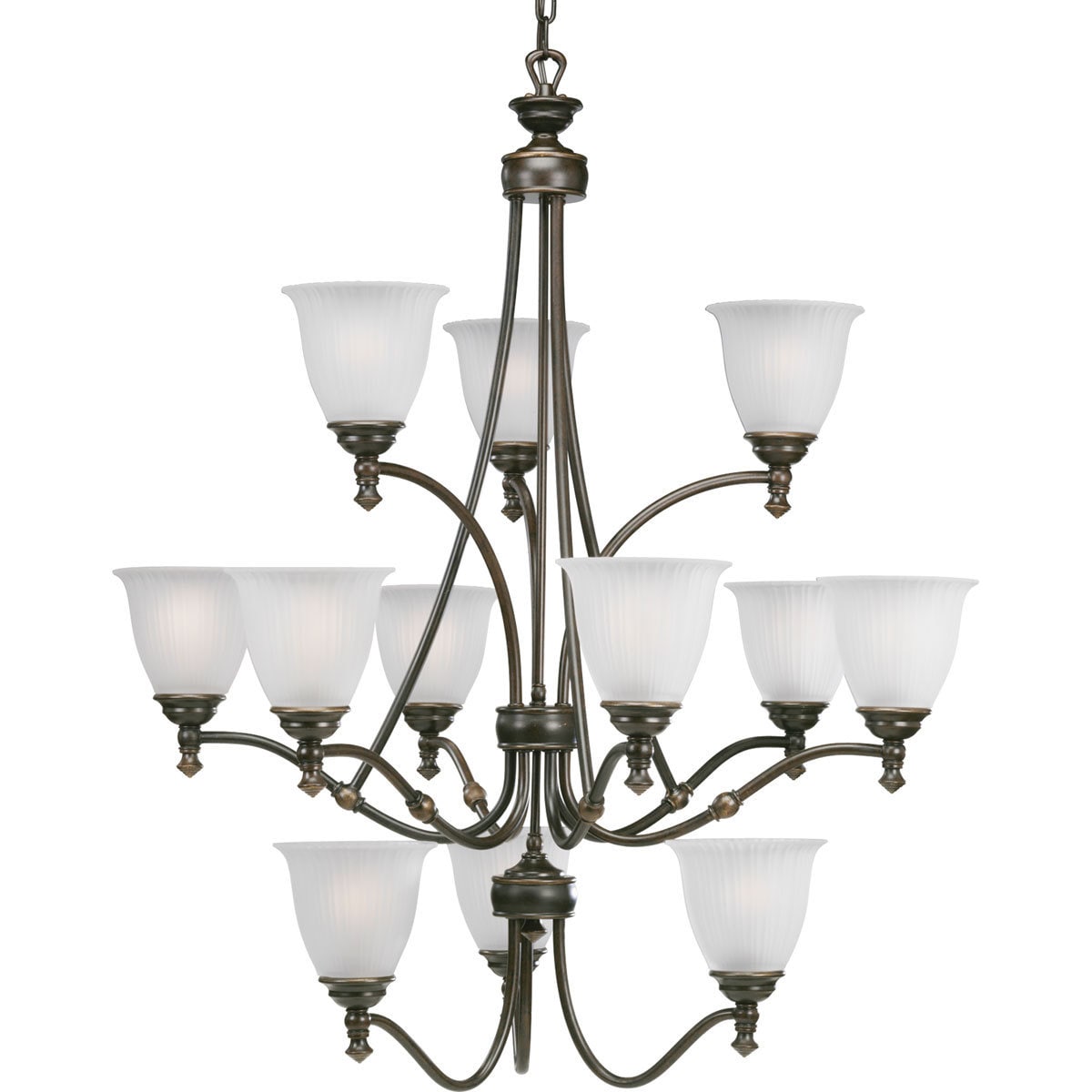 Progress Lighting Renovations Collection 12 Light 3 Tier Forged Progress Lighting Renovations Collection 12 Light 3 Tier Forged Bronze Chandelier Fixture Free Shipping Today 9367535