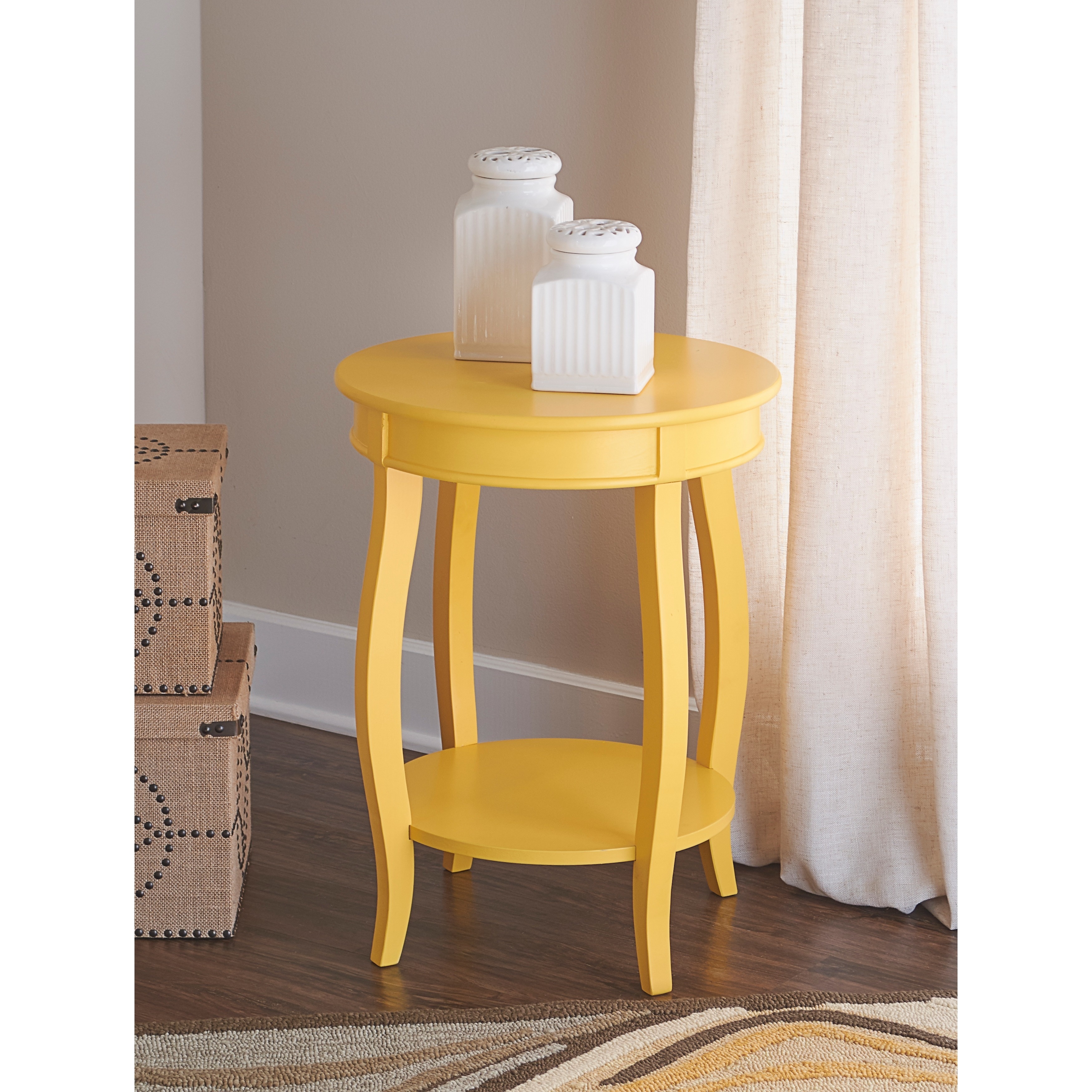 Powell Ariana Yellow Round Table With Shelf On Free Powell Ariana Yellow Round Table With Shelf On Free Shipping Today 9384628
