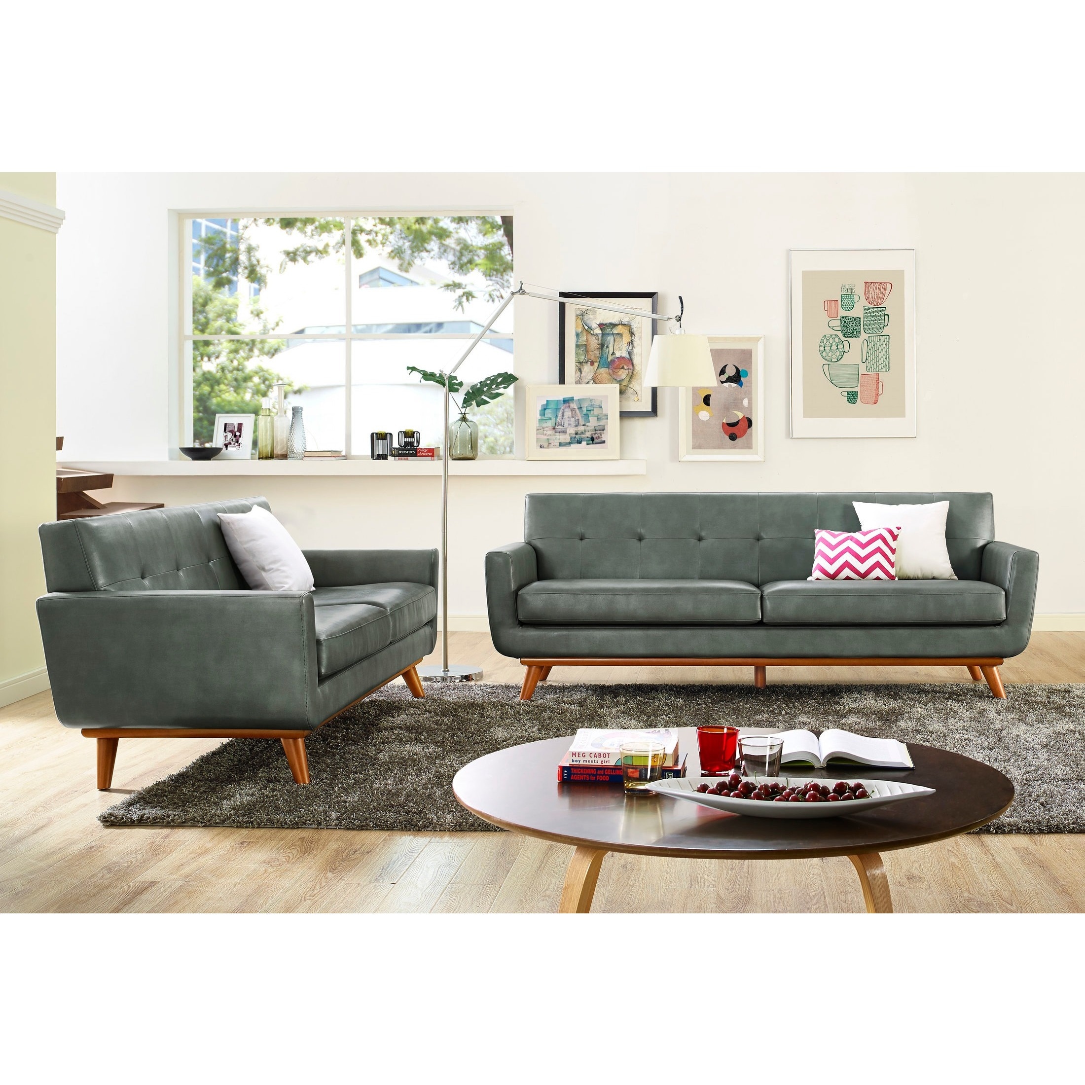 Lyon Smoke Grey Leather Sofa Free Shipping Today Lyon Smoke Grey Leather Sofa Free Shipping Today 9408923