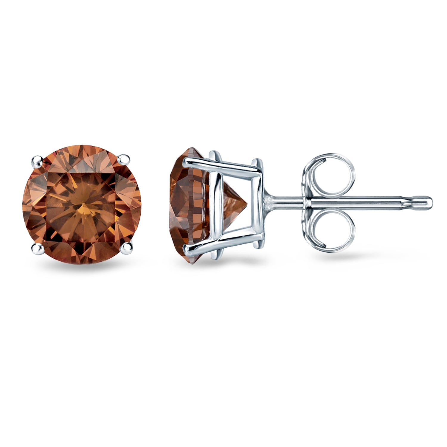 Auriya 1 2ct To Tdw Round Brown Diamond Stud Earrings 14k Auriya 1 2ct To Tdw Round Brown Diamond Stud Earrings 14k White Gold On Free Shipping Today 9437303