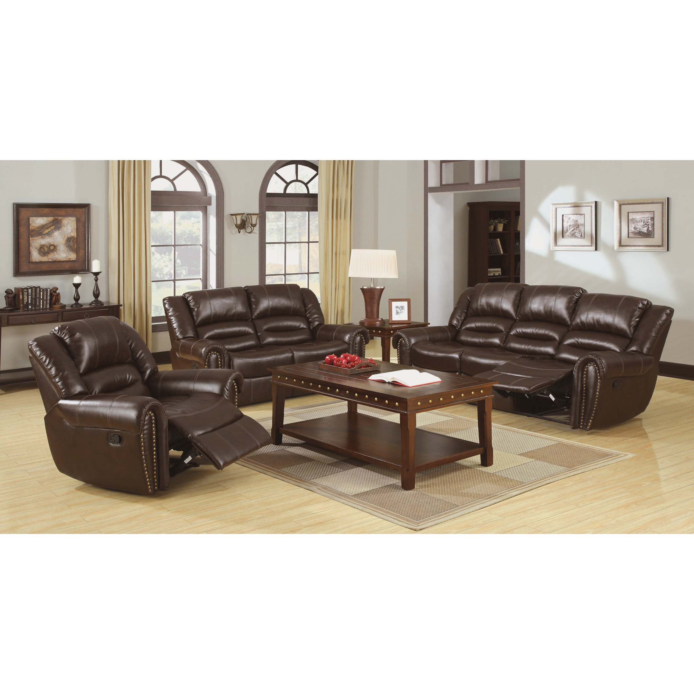 Furniture Of America Harv 2 Piece Brown Bonded Leather Sofa Set Furniture Of America Harv 2 Piece Brown Bonded Leather Sofa Set Free Shipping Today 9466856