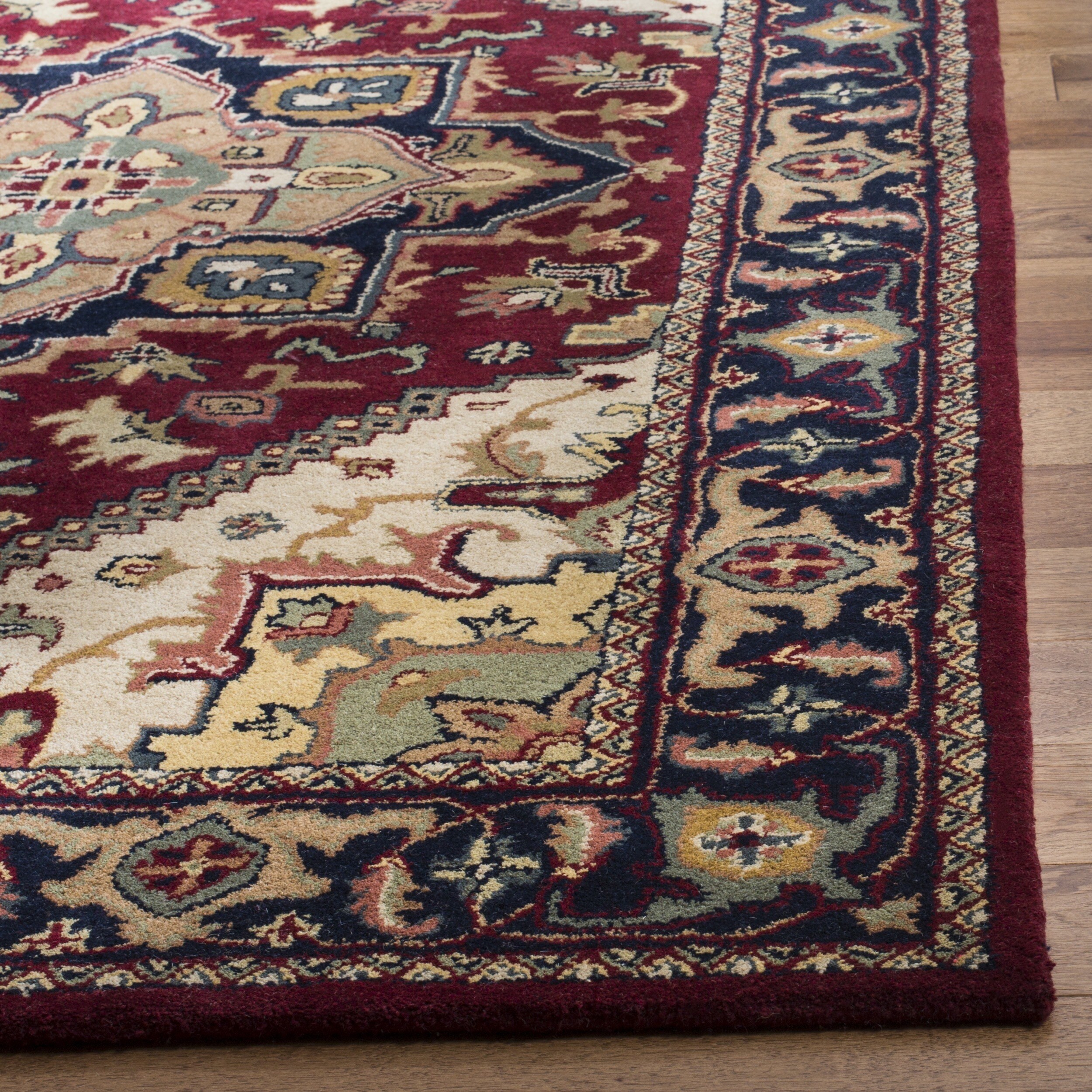 Safavieh Handmade Heritage Traditional Heriz Red Navy Wool Rug Safavieh Handmade Heritage Traditional Heriz Red Navy Wool Rug 8 X 10 On Free Shipping Today 9509105