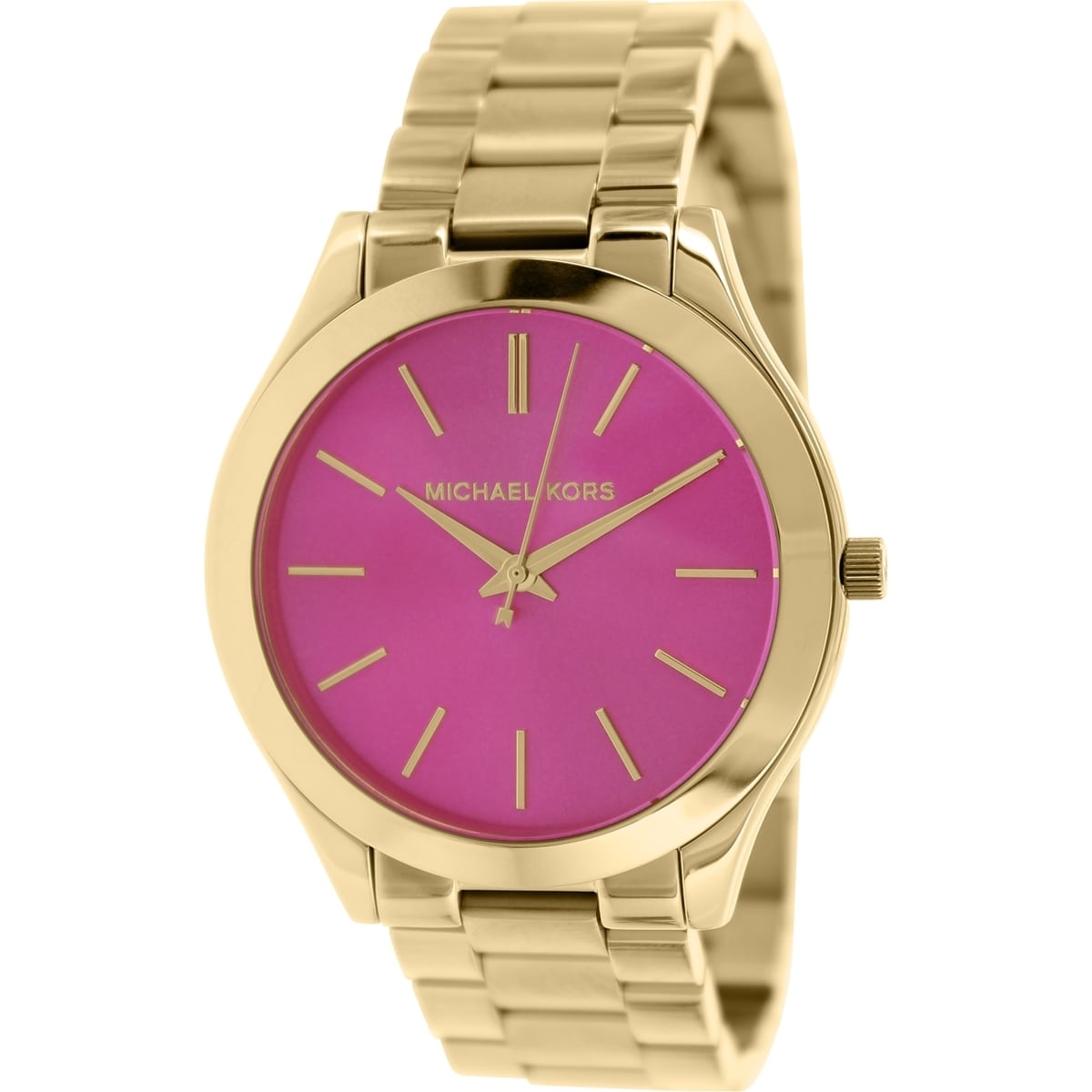 pink and gold michael kors watch