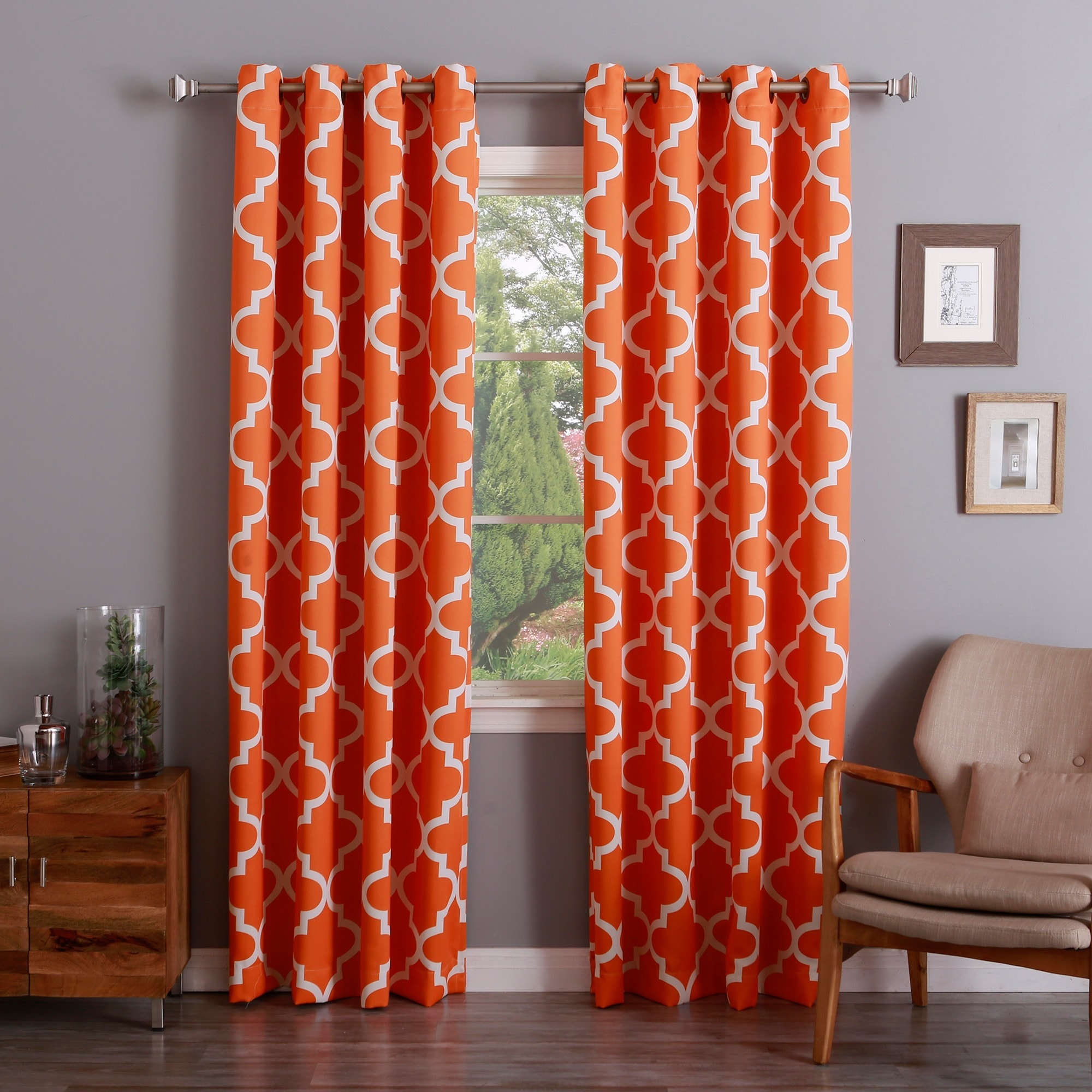 Aurora Home Moroccan Tile 96 Inch Room Darkening Curtain Panel Aurora Home Moroccan Tile 96 Inch Room Darkening Curtain Panel Pair 104 X