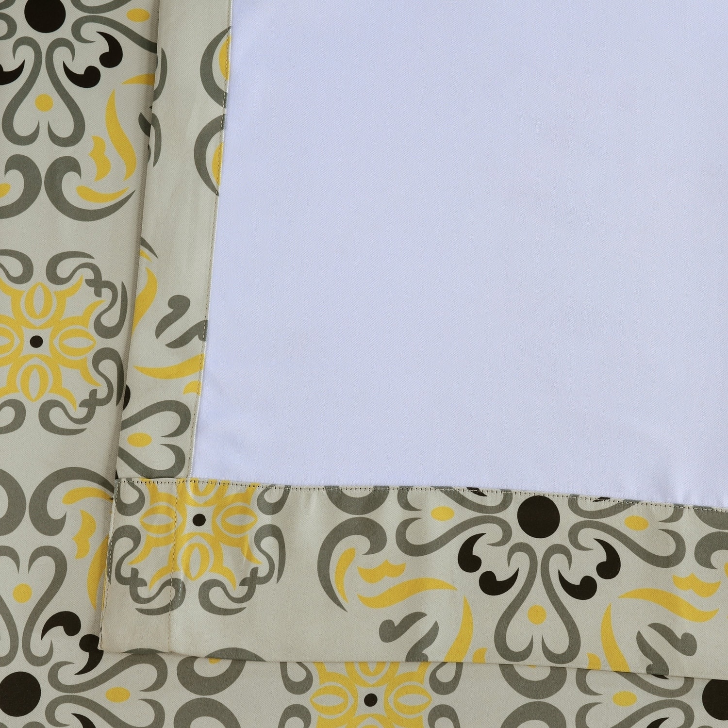 Shop Exclusive Fabrics Soliel Yellow Grey Damask Blackout Curtain
