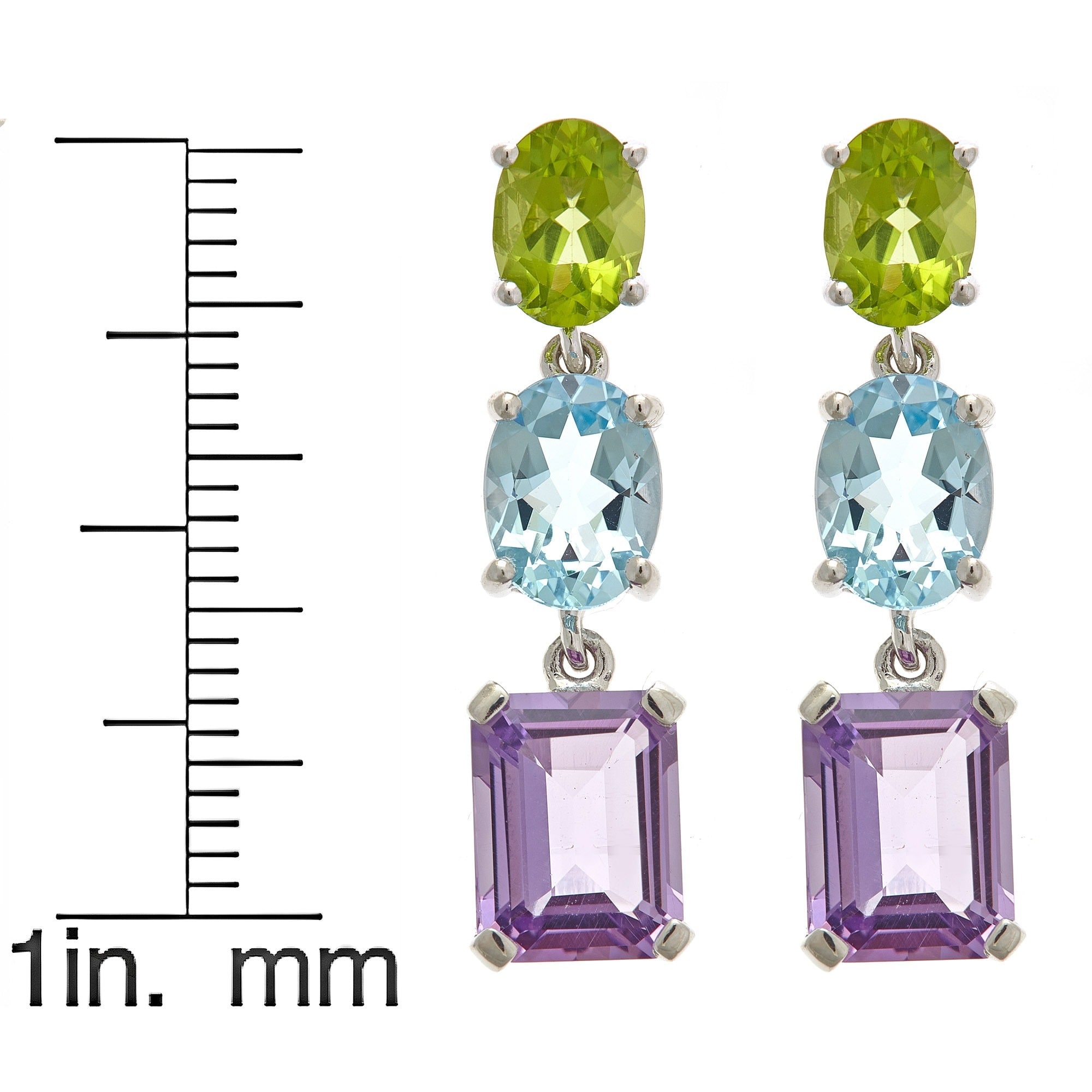 Sterling Silver Multi Colored Gemstone Earrings On Sterling Silver Multi Colored Gemstone Earrings On Free Shipping Today 9541908